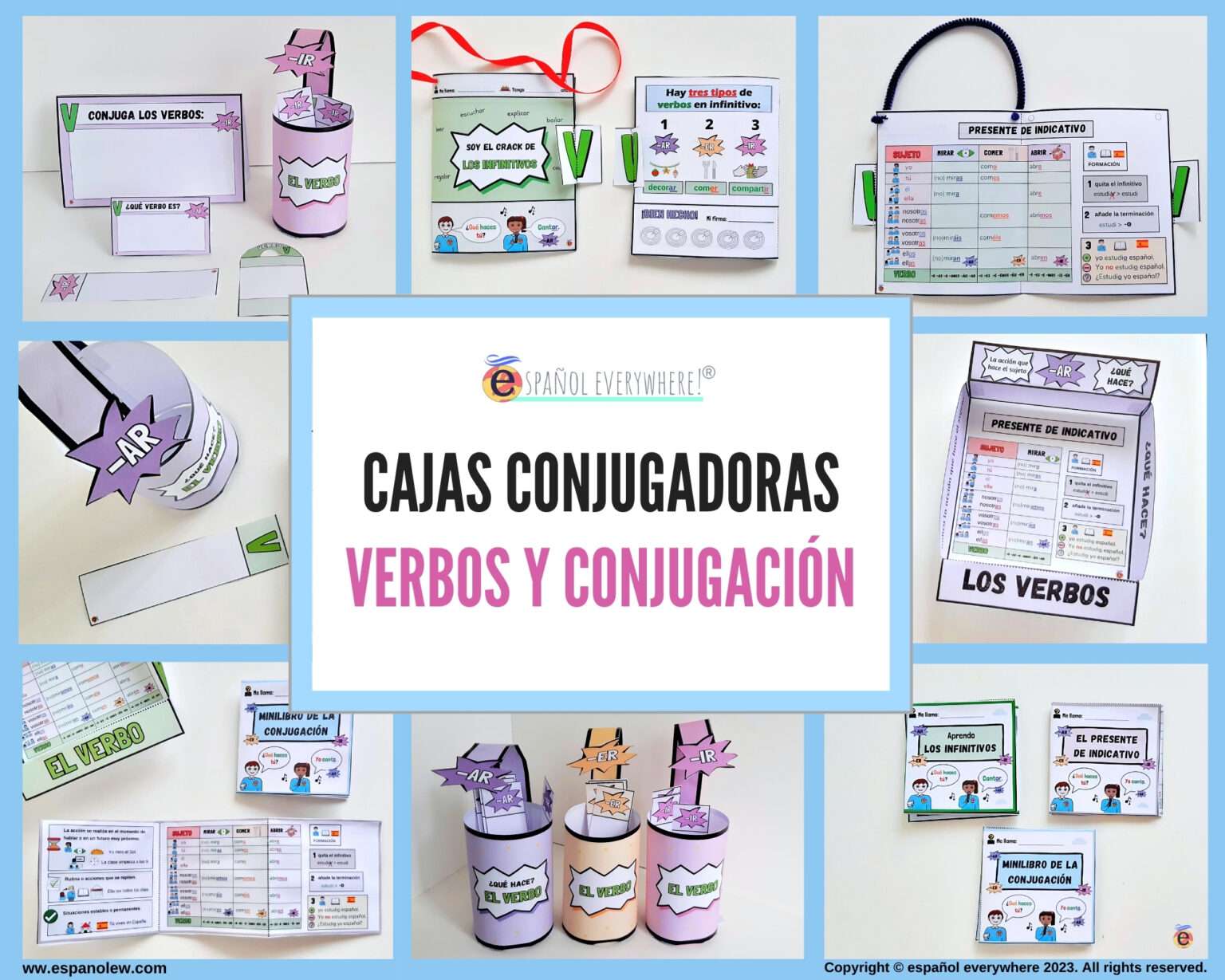 Cajas Para Conjugar Juegos Actividadesy Manualdiades Con Verbos Y