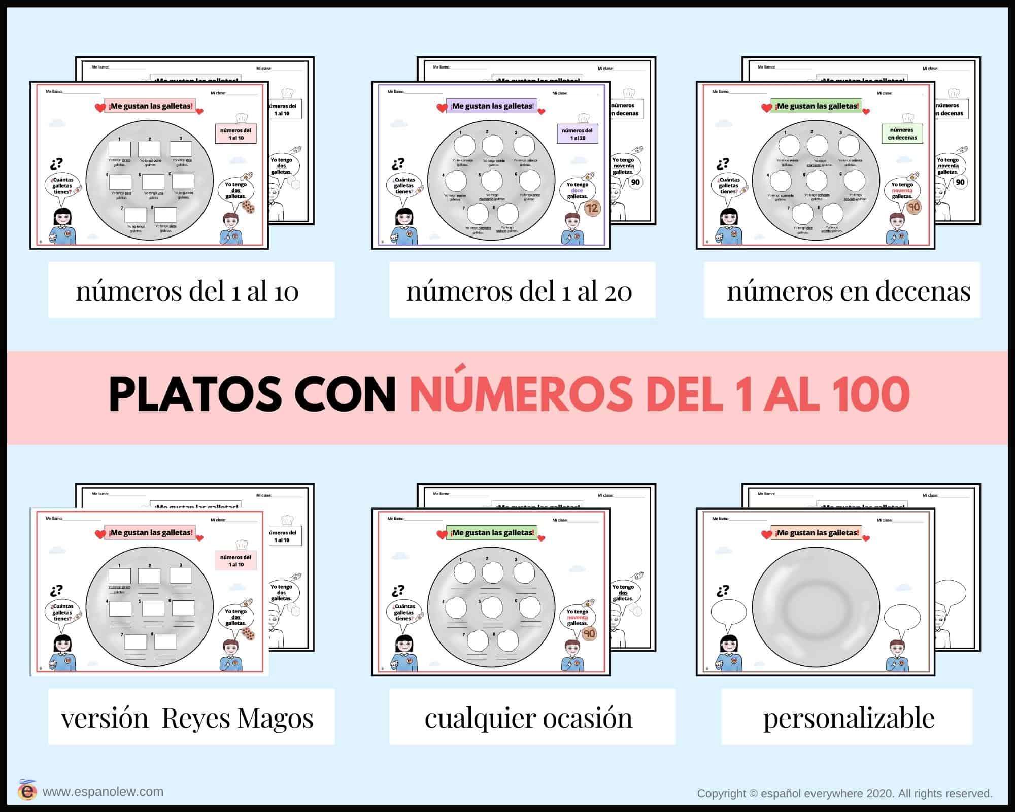 materiales didácticos con números. Actividades para enseñar español a niños en clase de español. números del 1 al 100. juegos de cartas con números. español para extranjeros