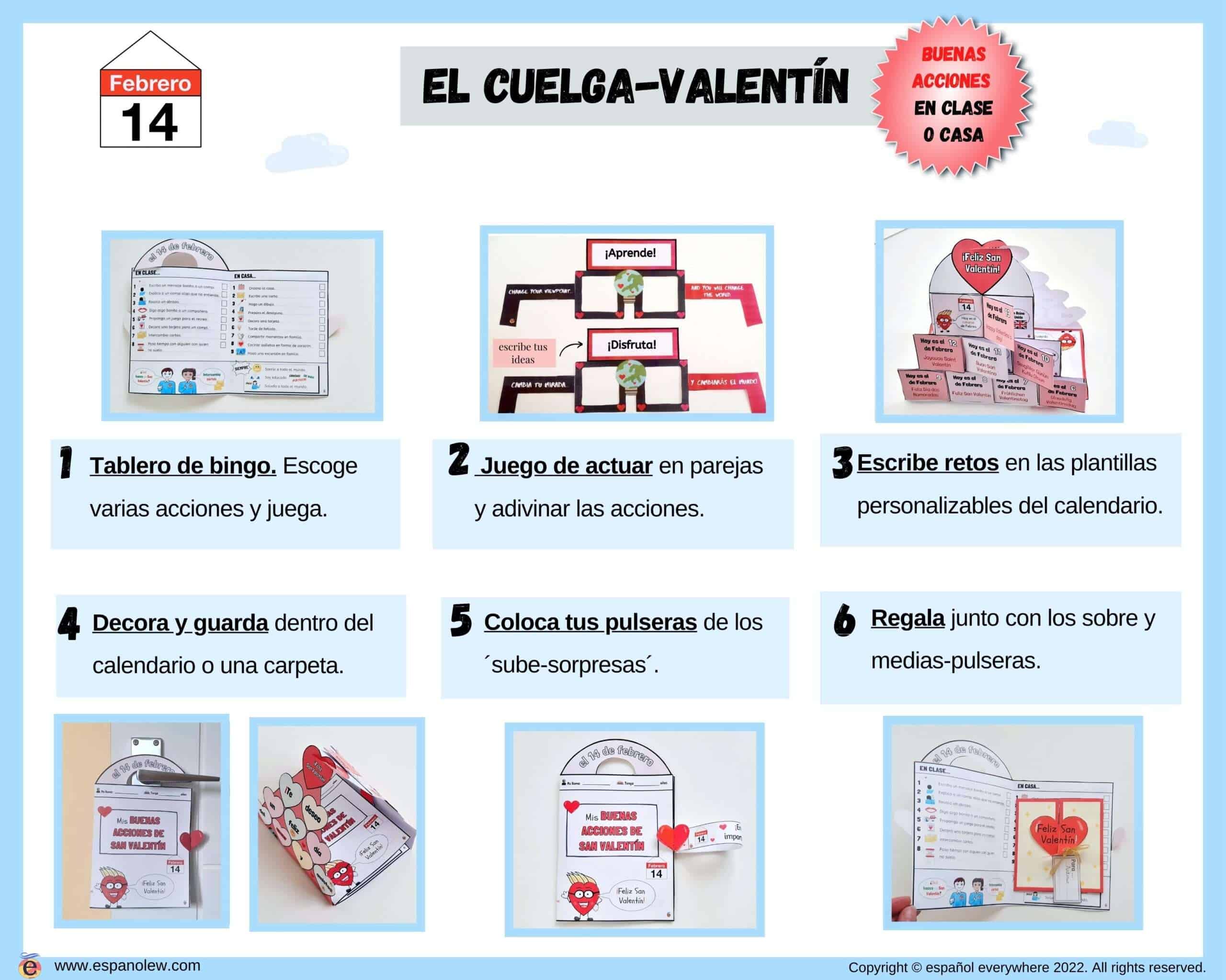 actividades y manualidades para san Valentín con niños en clase de español.  Que hacer el 14 de febrero con niños. juegos jugar en el Día del amor y la  Amistad. ideas de