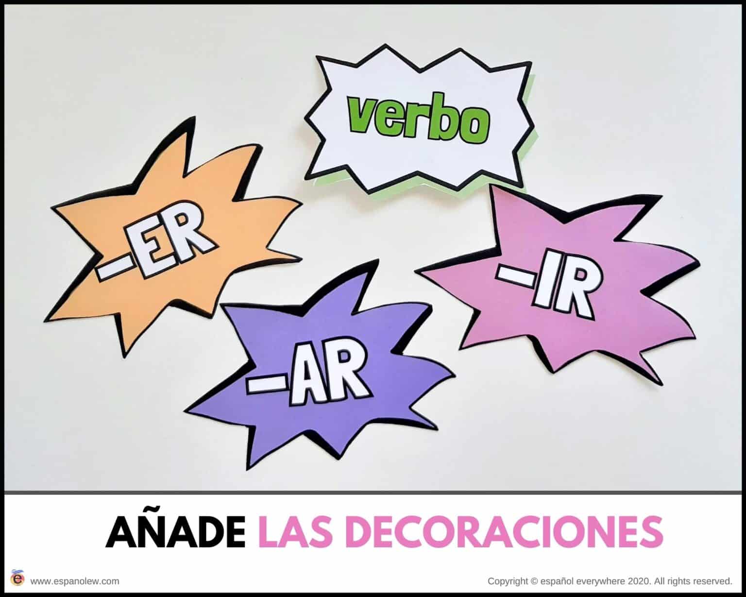 💻 ´Cuelga-verbos I´- Actividades, juegos y minilibros con verbos.