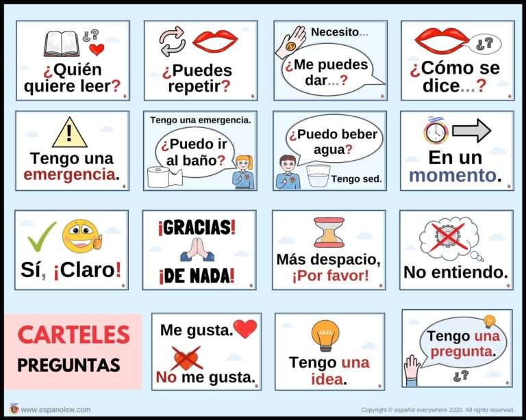 Preguntas Y Frases Útiles Para La Clase De Español. Actividades Para La ...