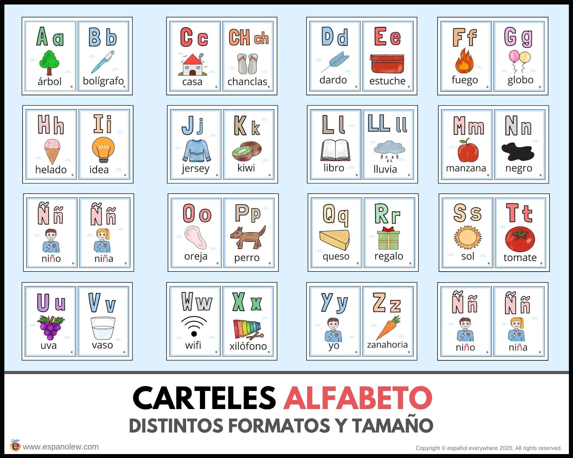 The alphabet in Spanish. El alfabeto en español. Juegos para aprender el  alfabeto. El abecedario para niños. Juegos para enseñar el abecedario (2)