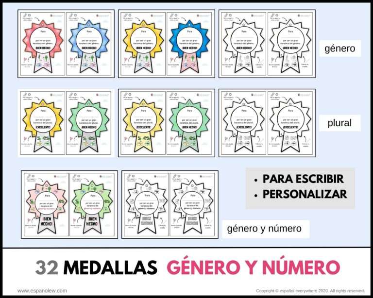 Medallas Y Premios Con G Nero Y N Mero Concordancia G Nero Y N Mero En