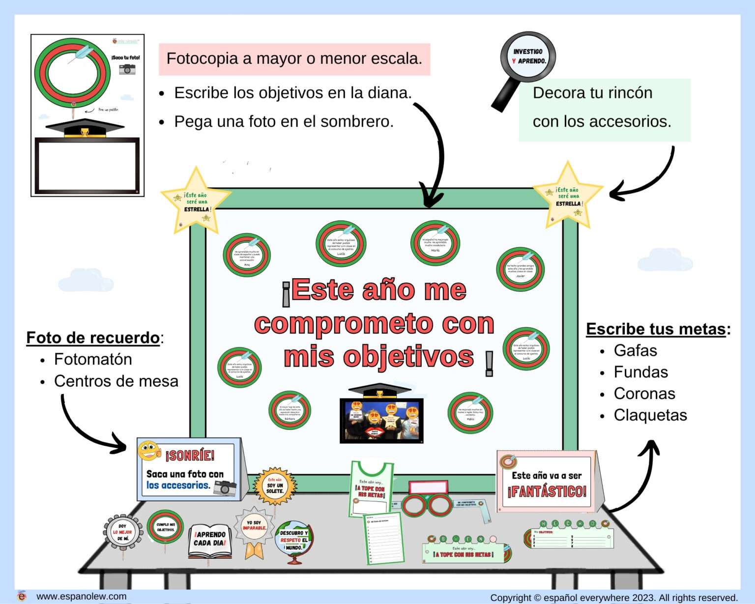 Objetivos Del A O Actividaes Para La Vuelta Al Cole Mis Metas Y Objetivos Clase De Espa Ol