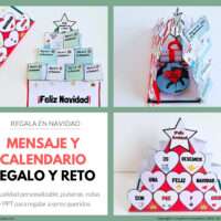 💻✂Árbol calendario-mensaje regalo de Navidad´- Fechas, sobre mí, vocabulario y actividades para hacer