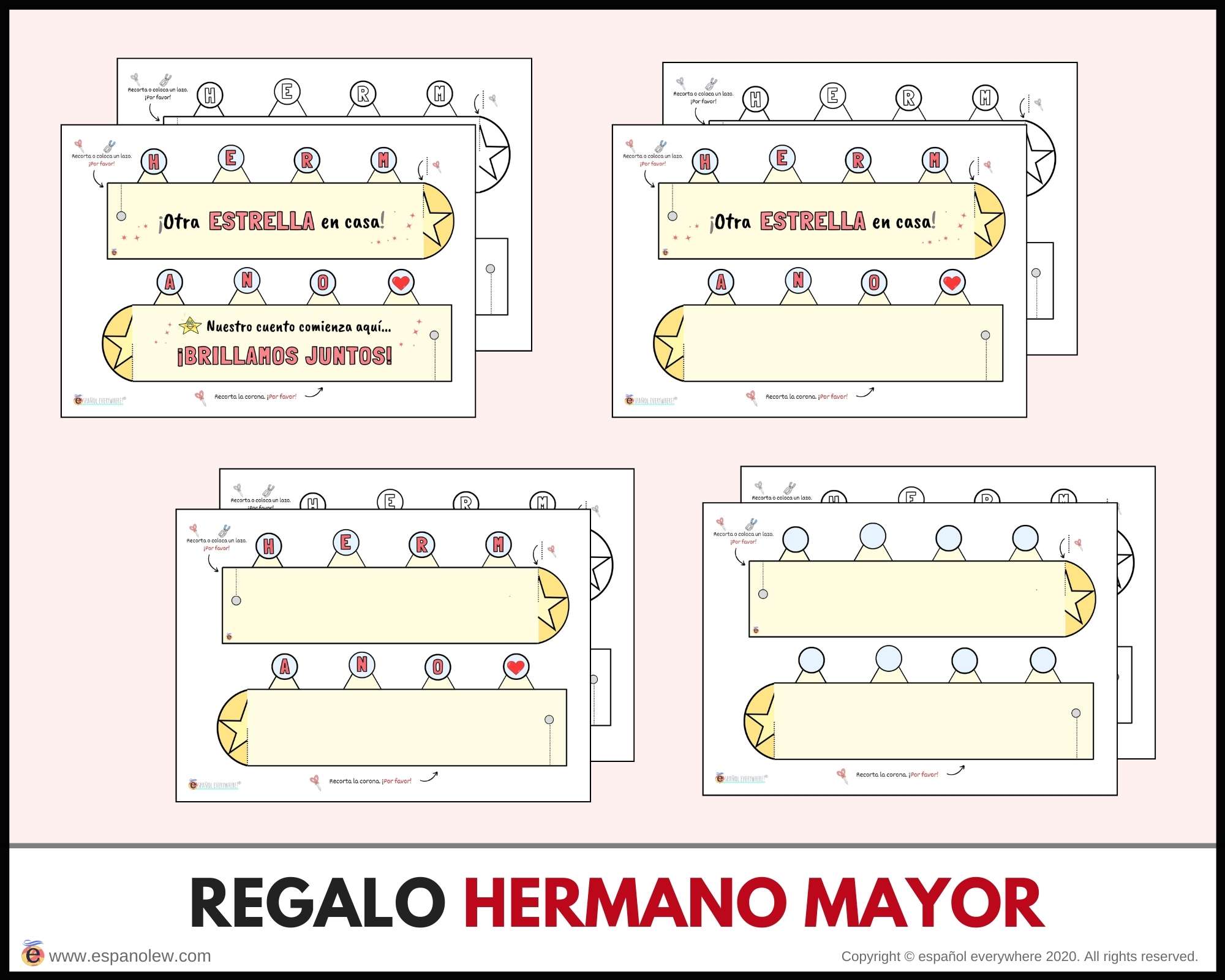 Actividad para hermanos. Experiencia familiar. Kit bienvenida hermano mayor. Nacimiento nuevo hermanito. Llegada del bebé (23)