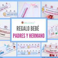 Pack REGALO BIENVENIDA BEBÉ – 100% PERSONALIZABLE. Opción padres y hermano/a