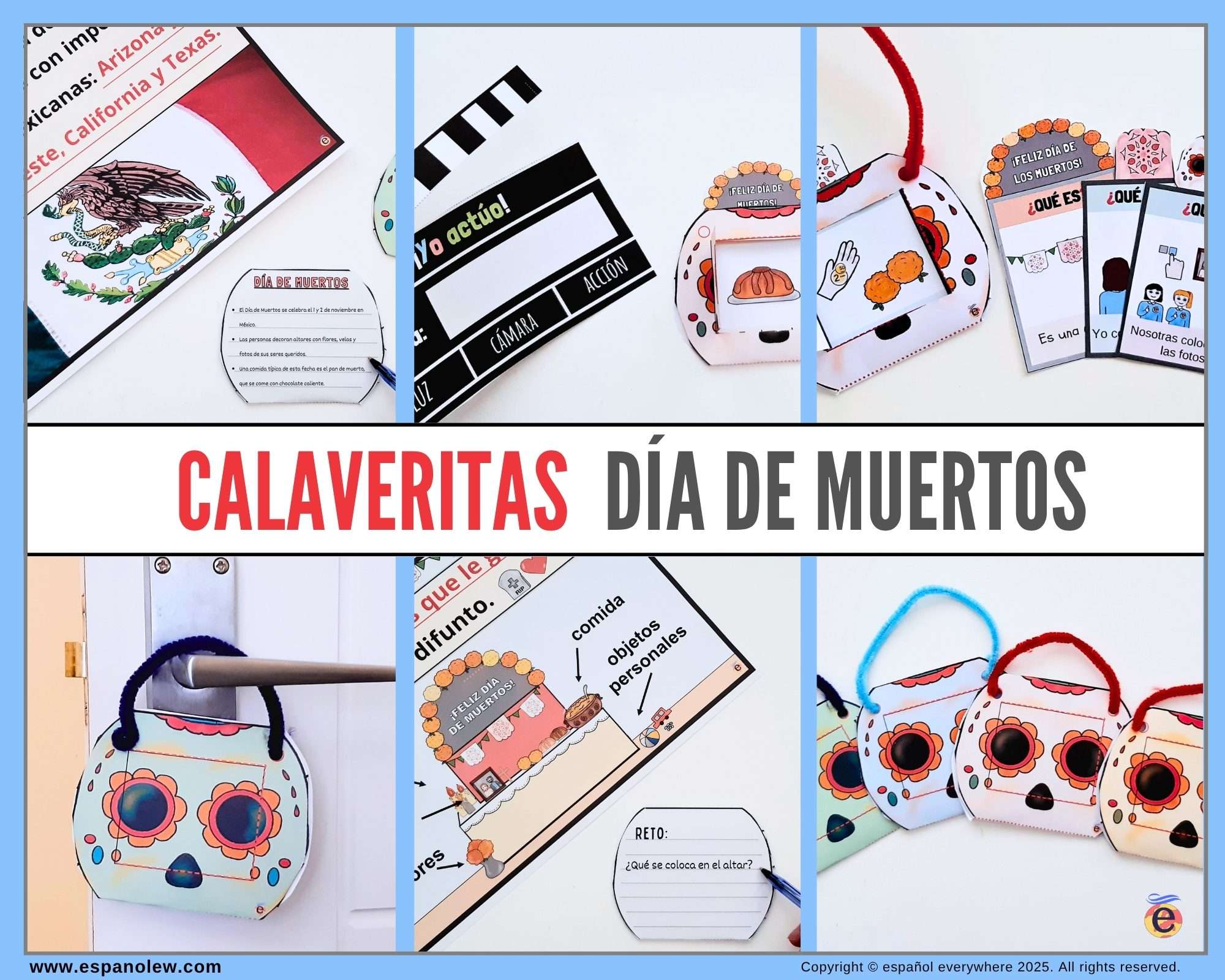 Manualidades y juegos día de muertos. Clase de español para niños (1)