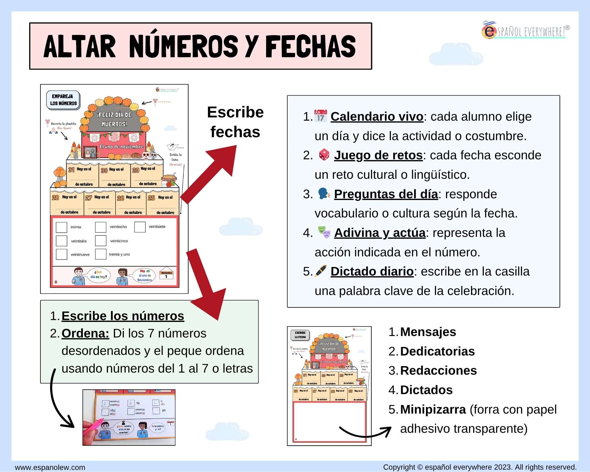 Manualidades y juegos día de muertos. Clase de español para niños (124)