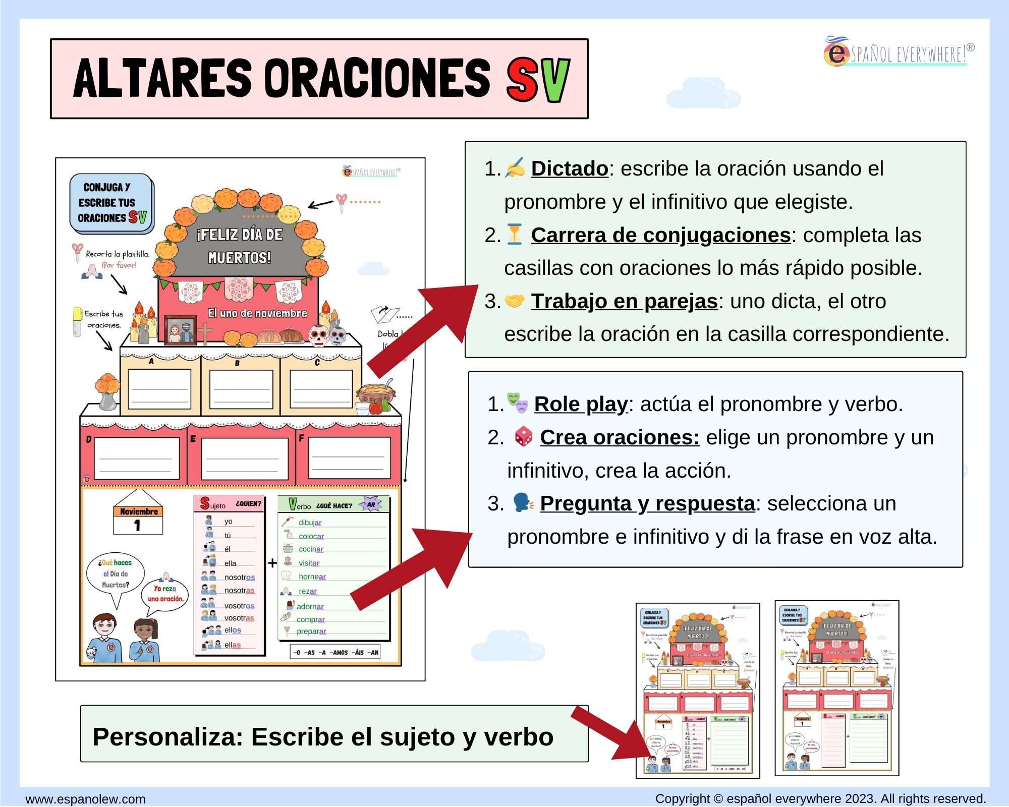 Manualidades y juegos día de muertos. Clase de español para niños (135)
