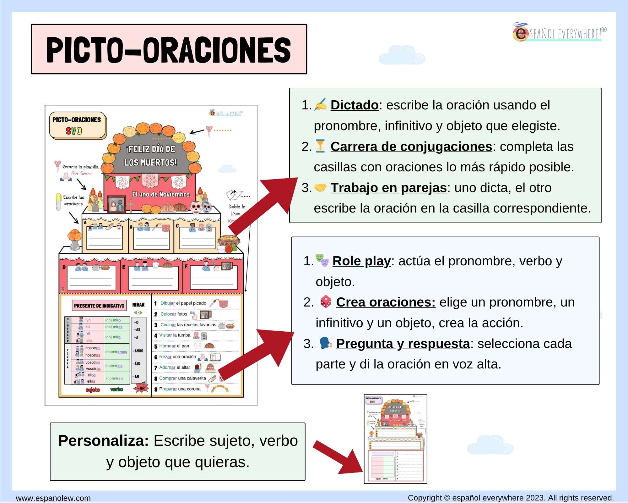 Manualidades y juegos día de muertos. Clase de español para niños (146)