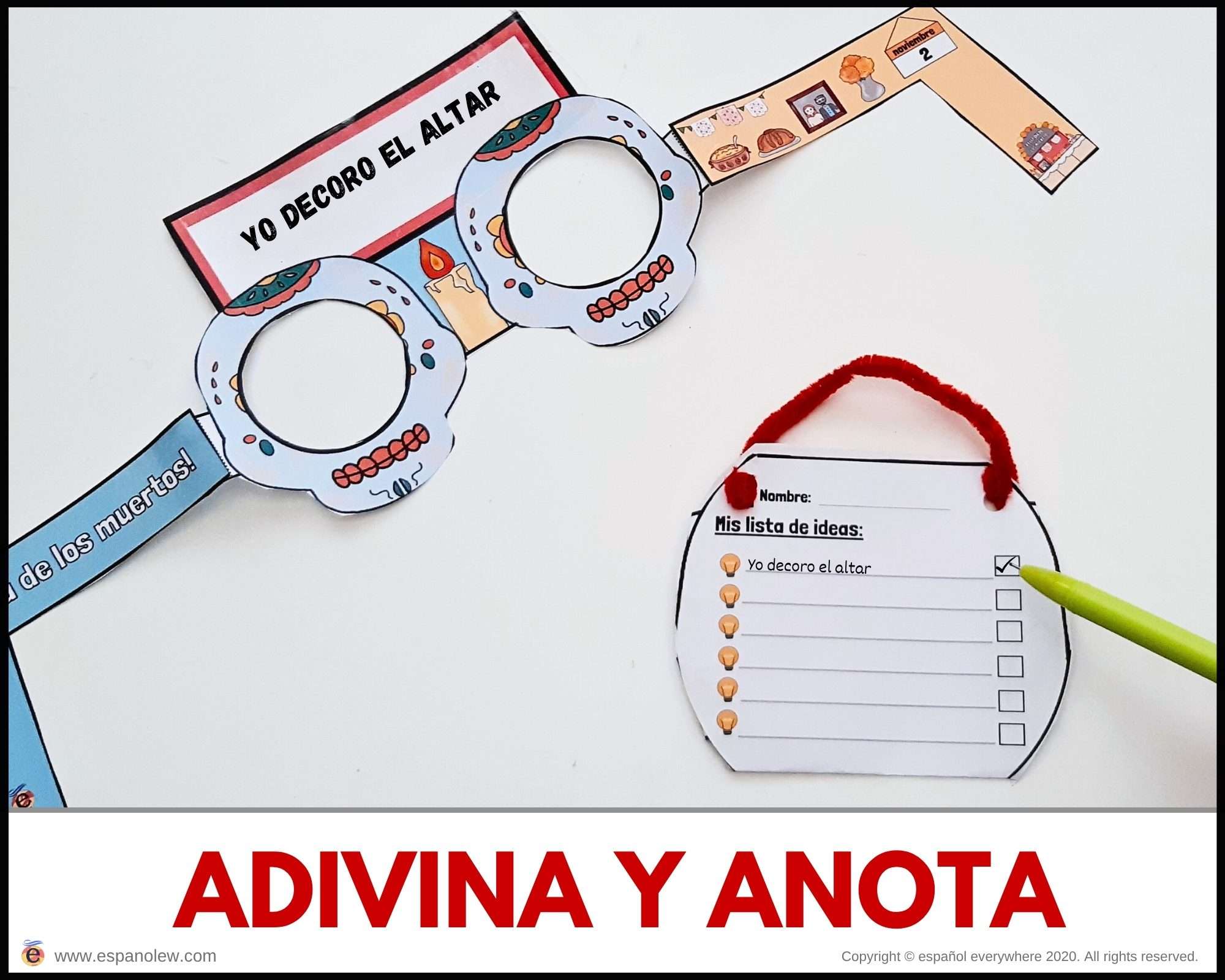 Manualidades y juegos día de muertos. Clase de español para niños (20)