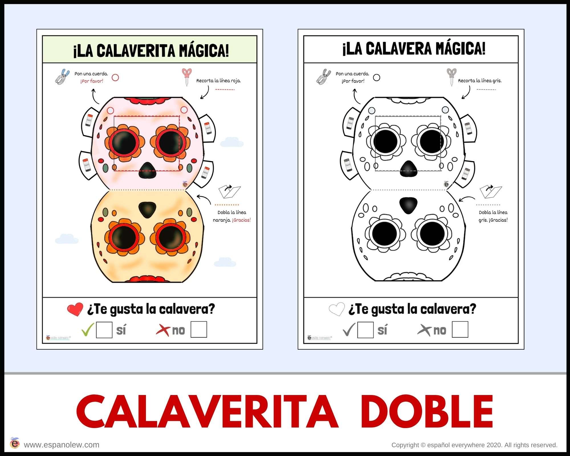 Manualidades y juegos día de muertos. Clase de español para niños (42)