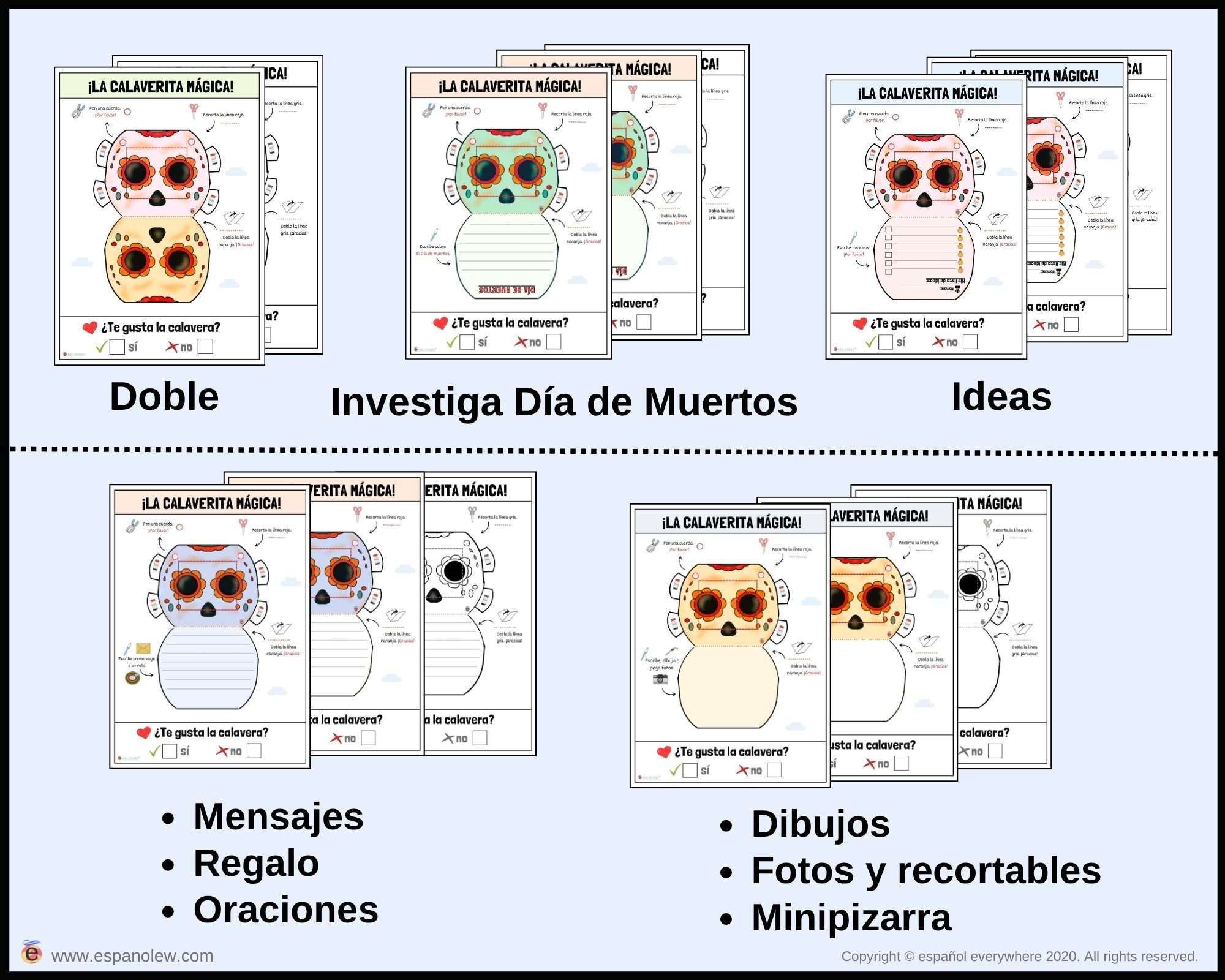 Manualidades y juegos día de muertos. Clase de español para niños (43)