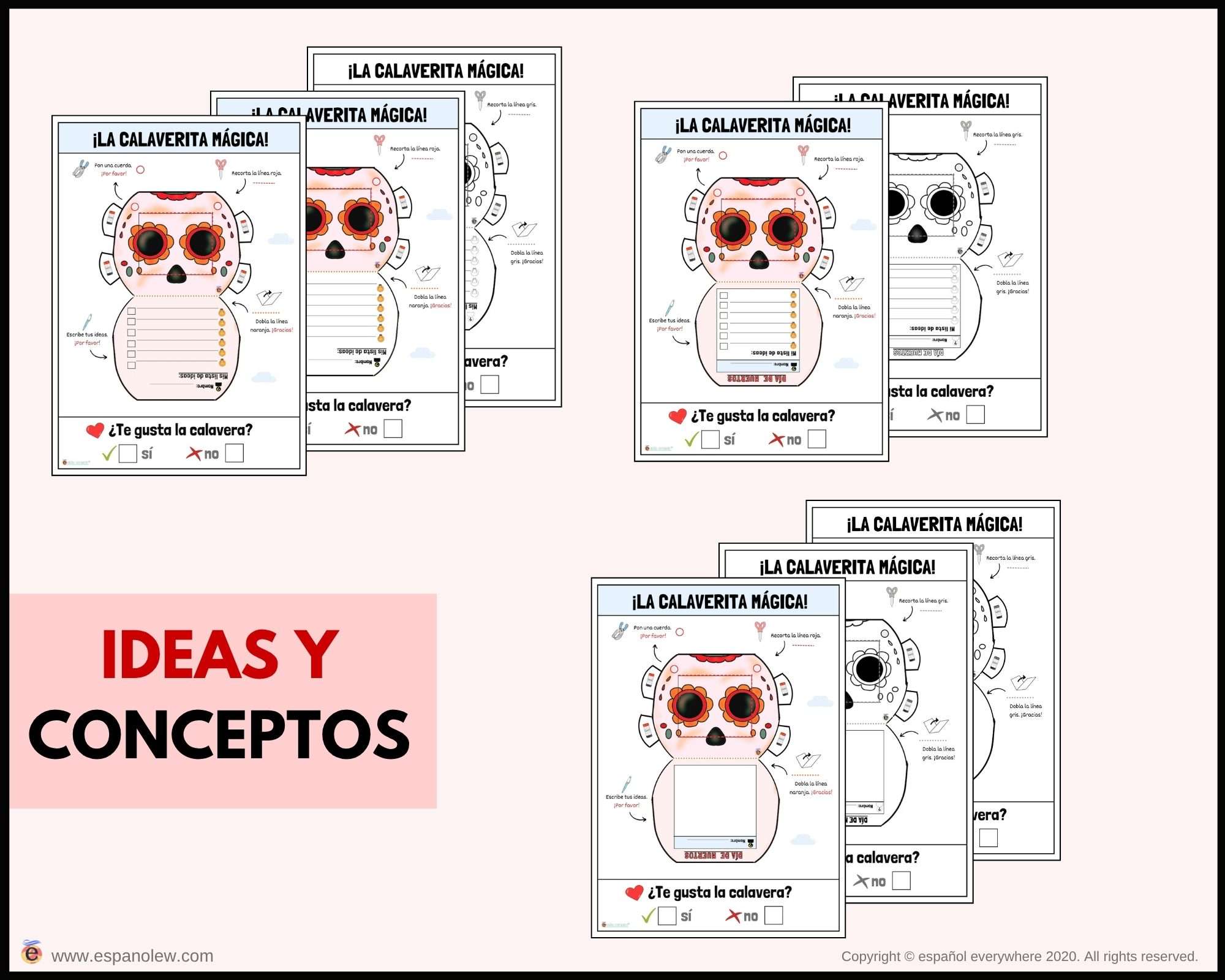 Manualidades y juegos día de muertos. Clase de español para niños (44)