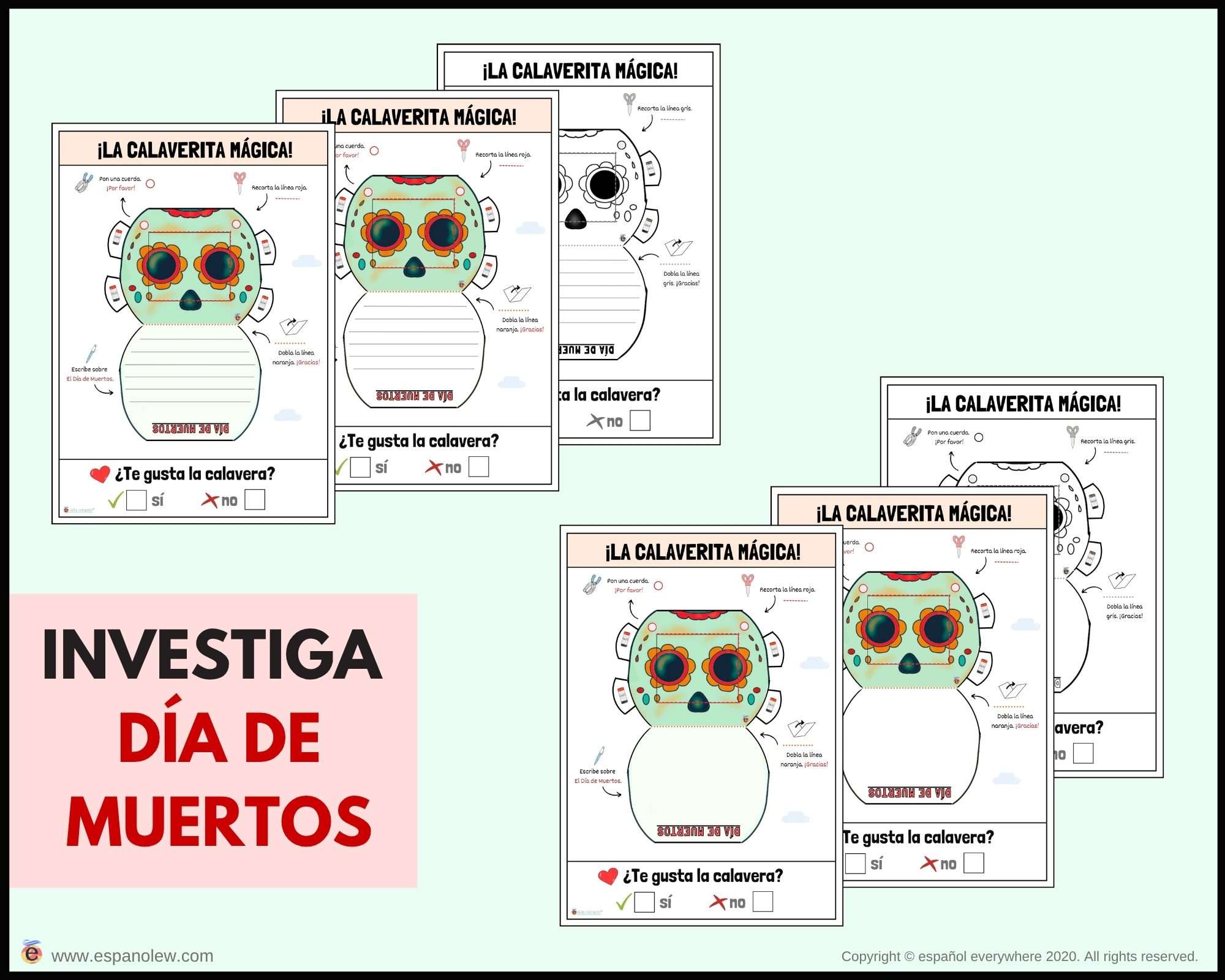 Manualidades y juegos día de muertos. Clase de español para niños (45)
