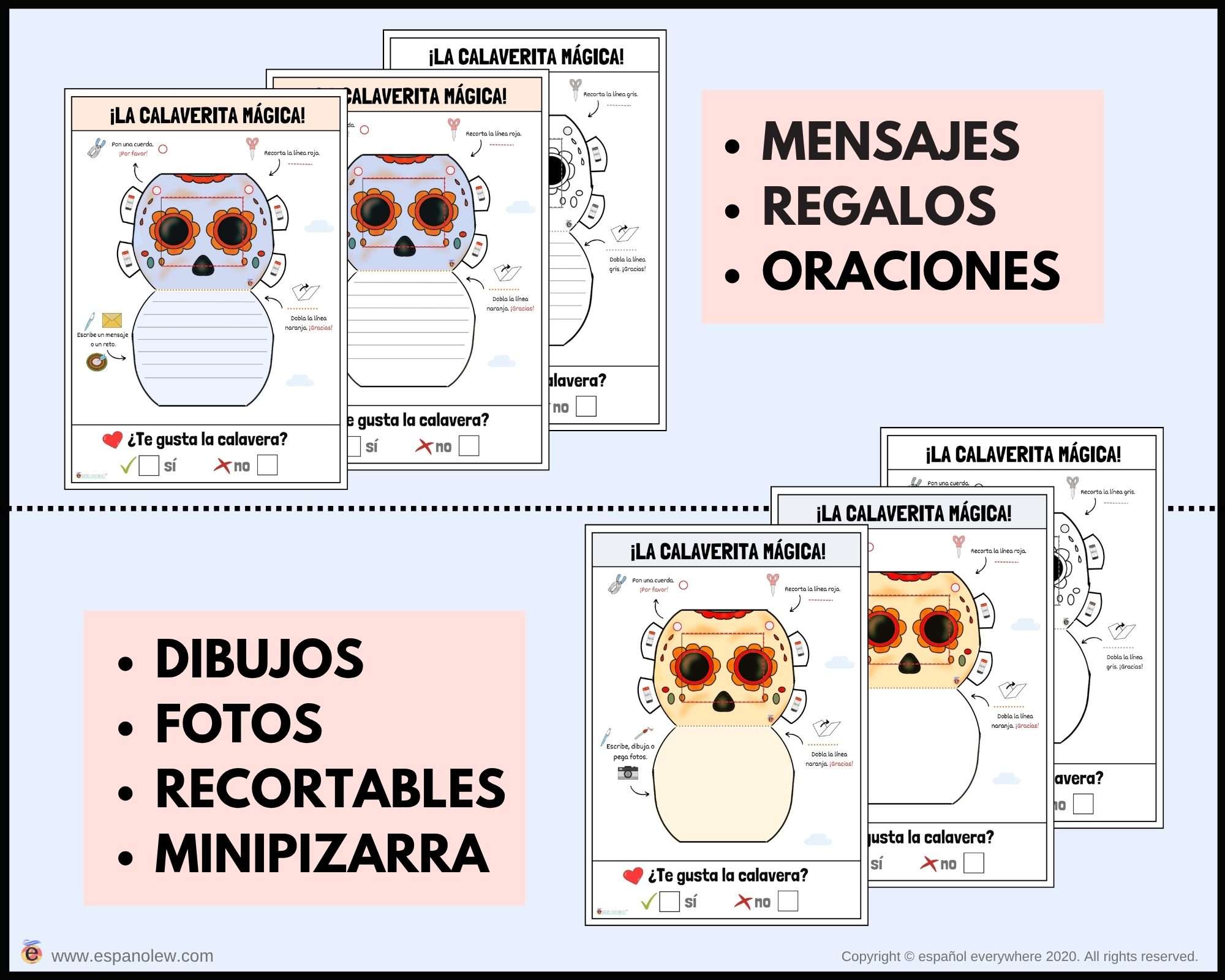 Manualidades y juegos día de muertos. Clase de español para niños (46)