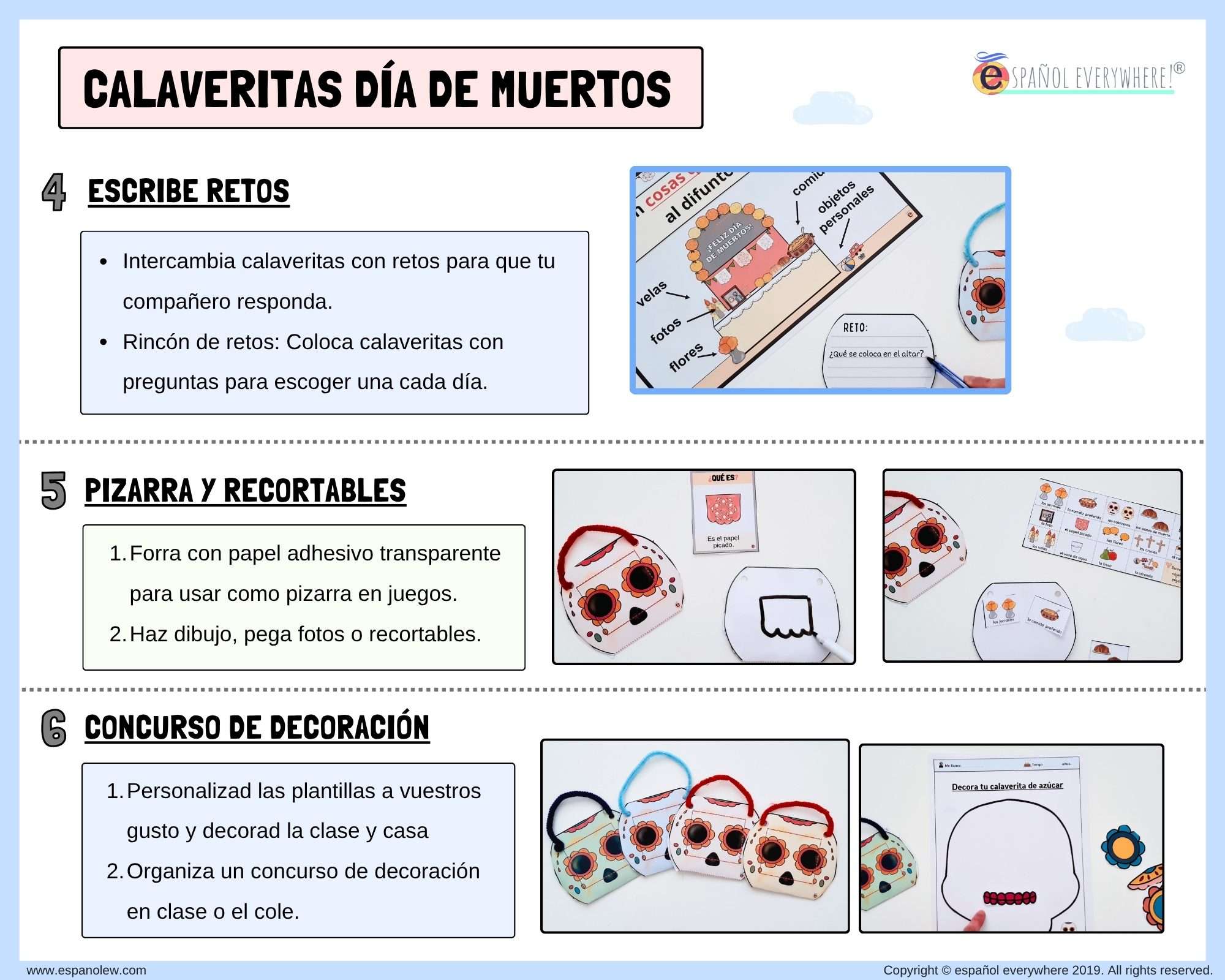 Manualidades y juegos día de muertos. Clase de español para niños (48)