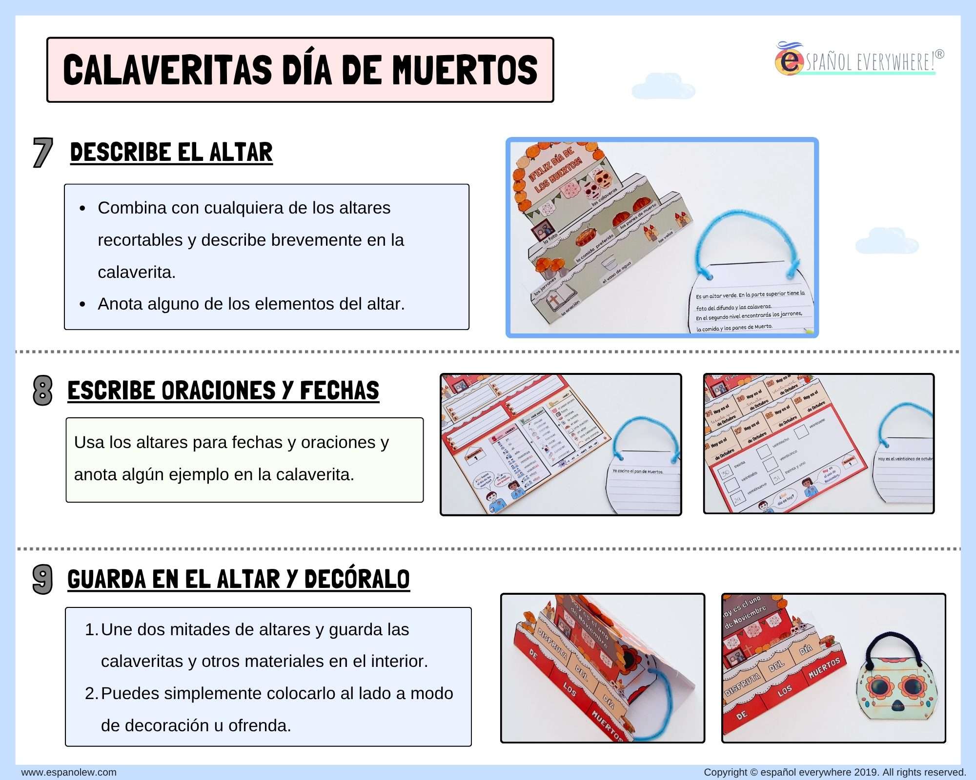 Manualidades y juegos día de muertos. Clase de español para niños (49)