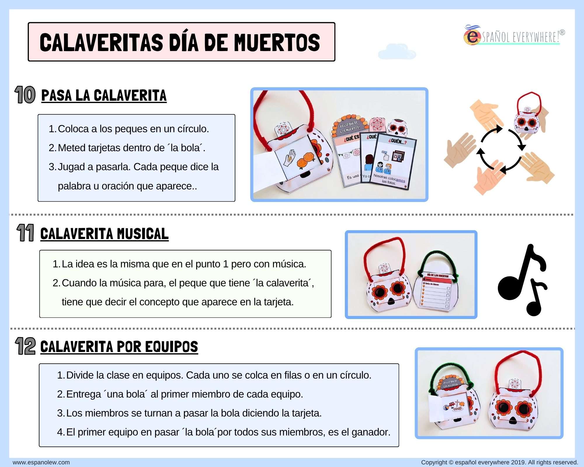 Manualidades y juegos día de muertos. Clase de español para niños (50)