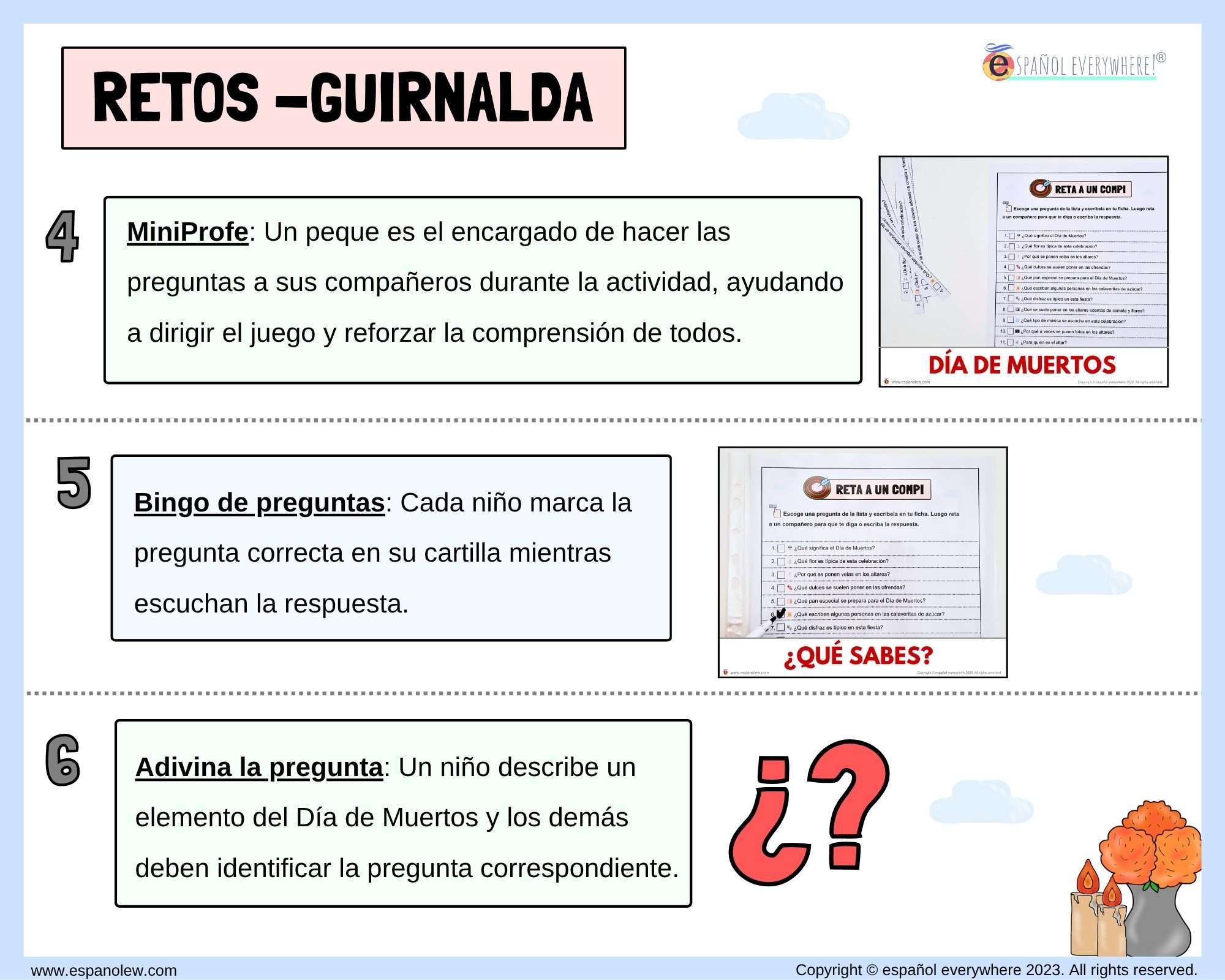Manualidades y juegos día de muertos. Clase de español para niños (57)