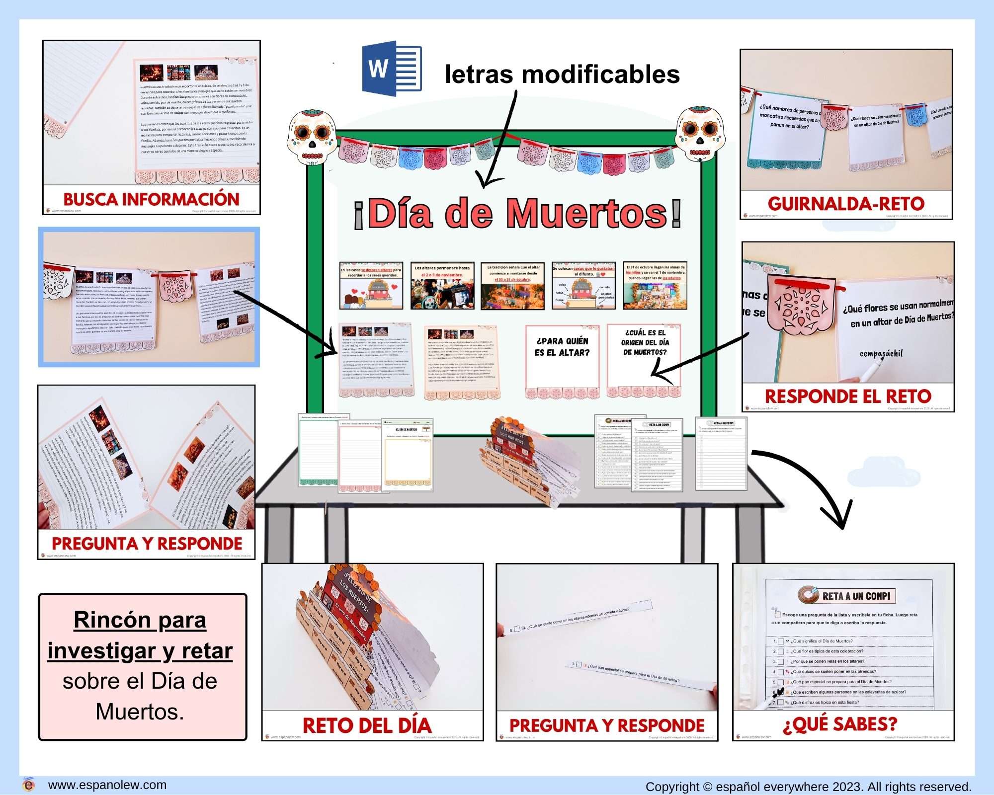Manualidades y juegos día de muertos. Clase de español para niños (60)