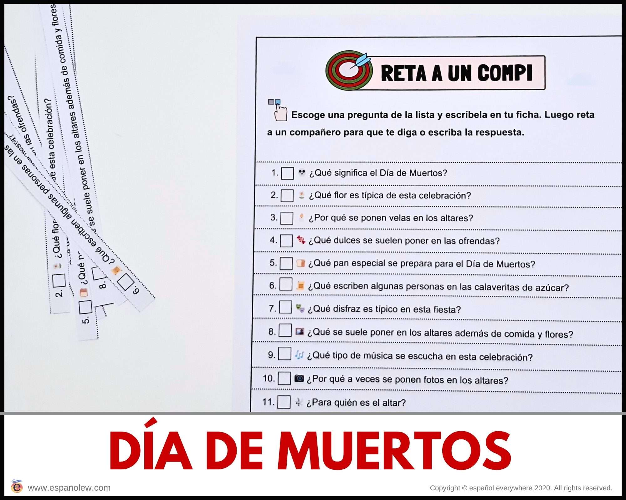 Manualidades y juegos día de muertos. Clase de español para niños (62)