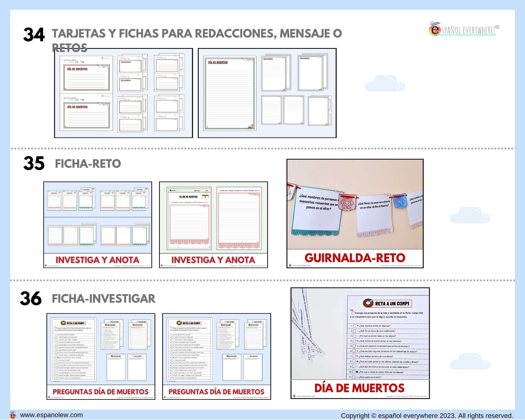 Manualidades y juegos día de muertos. Clase de español para niños (7)