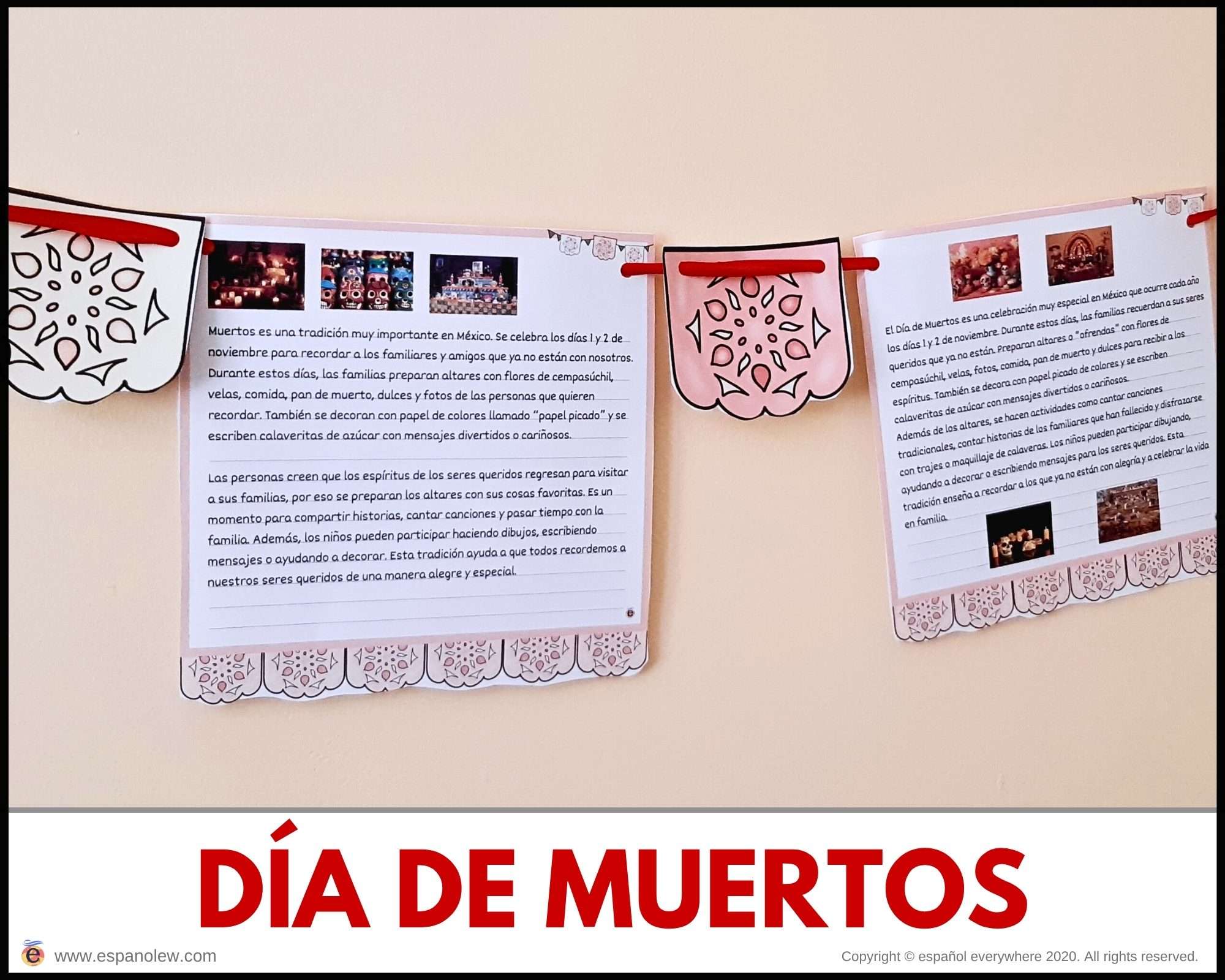 Manualidades y juegos día de muertos. Clase de español para niños (71)