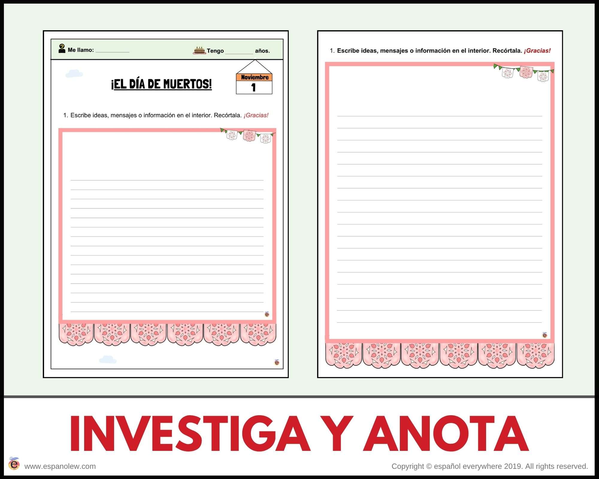 Manualidades y juegos día de muertos. Clase de español para niños (76)