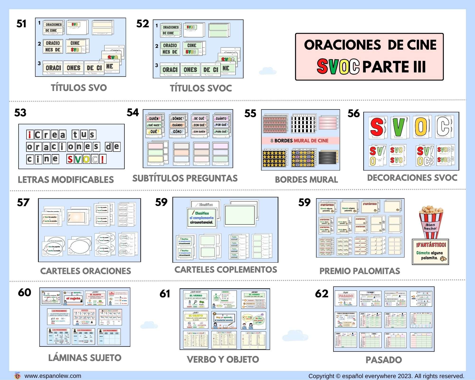 Oraciones. Cómo formar oraciones. Clase de español (5)