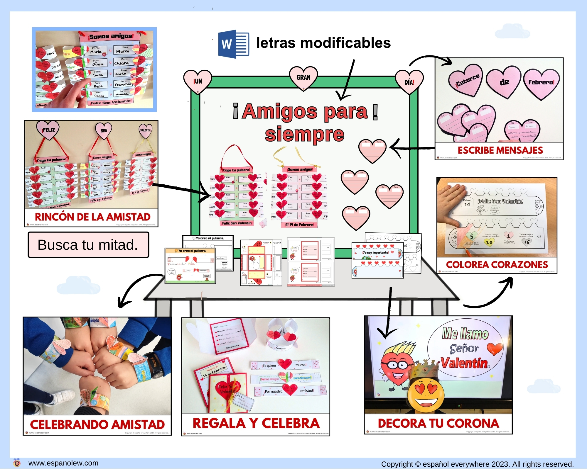 Actividades amistad y compañerismo. Ideas para San Balentín. Regalos e intercambios con colegios. (63)