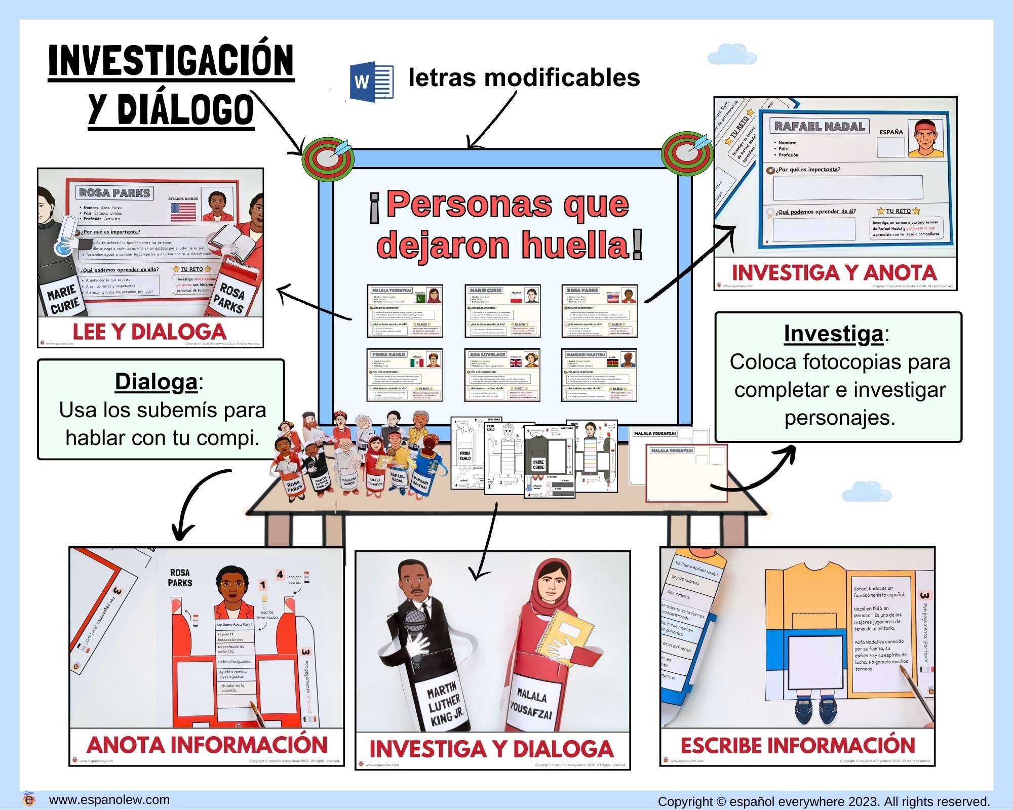 Hombres y mujeres líderes de la sociedad. Juegos y Proyectos culturales clase de español. 8M Día de la mujer (4)