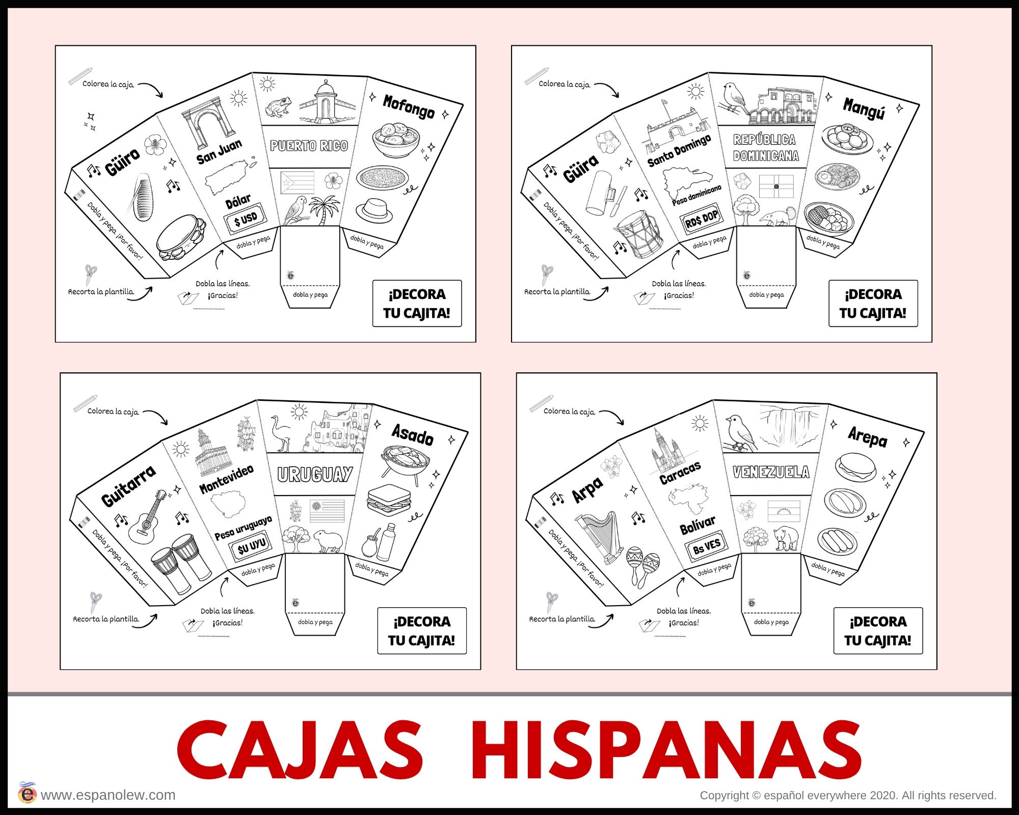 Actividades Cultura Española e Hispana Meriendas Culturales y Snacks del Mundo Hispano Países Hispanohablantes para Aula (Imprimible) (18)