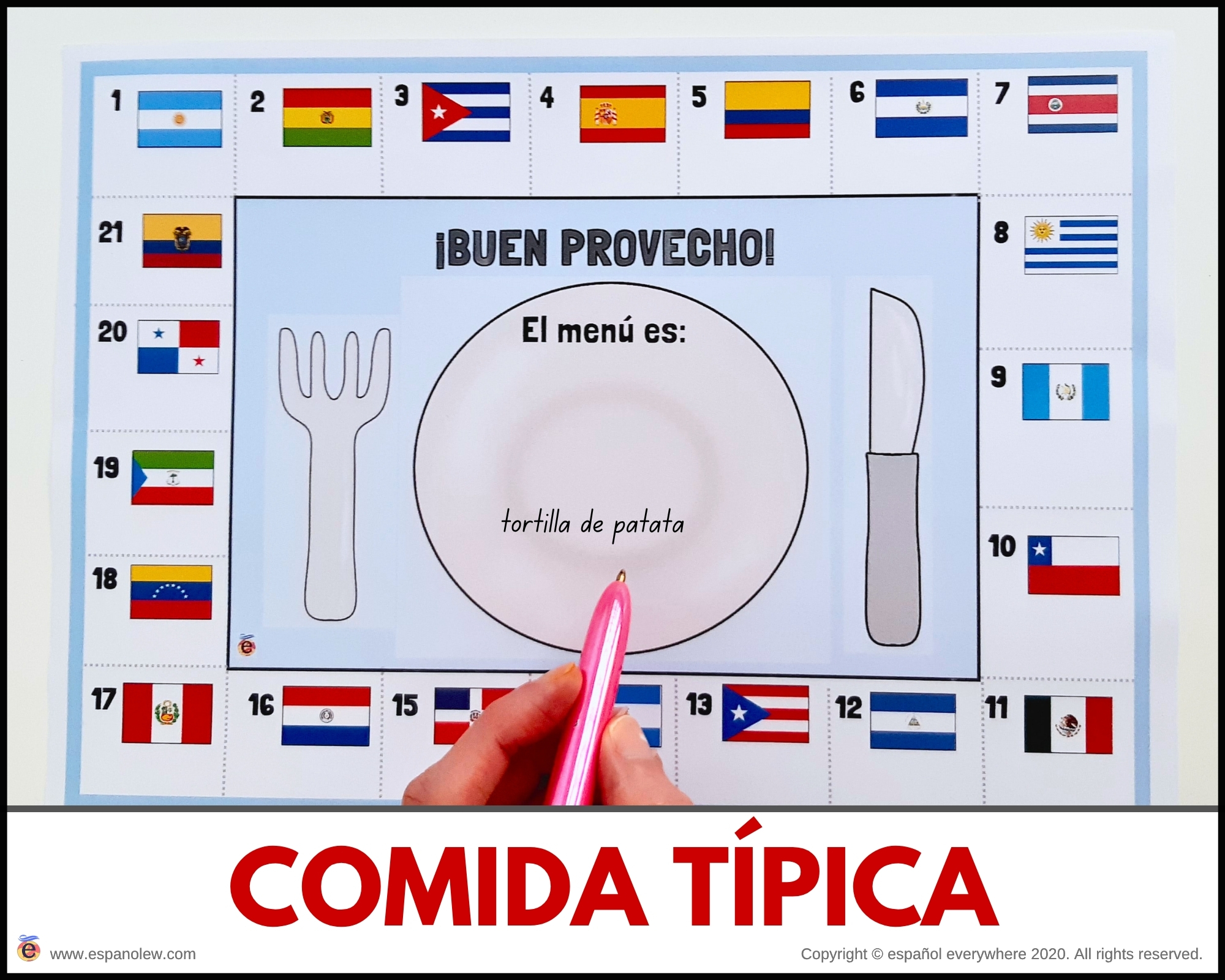 Actividades Cultura Española e Hispana Meriendas Culturales y Snacks del Mundo Hispano Países Hispanohablantes para Aula (Imprimible) (33)
