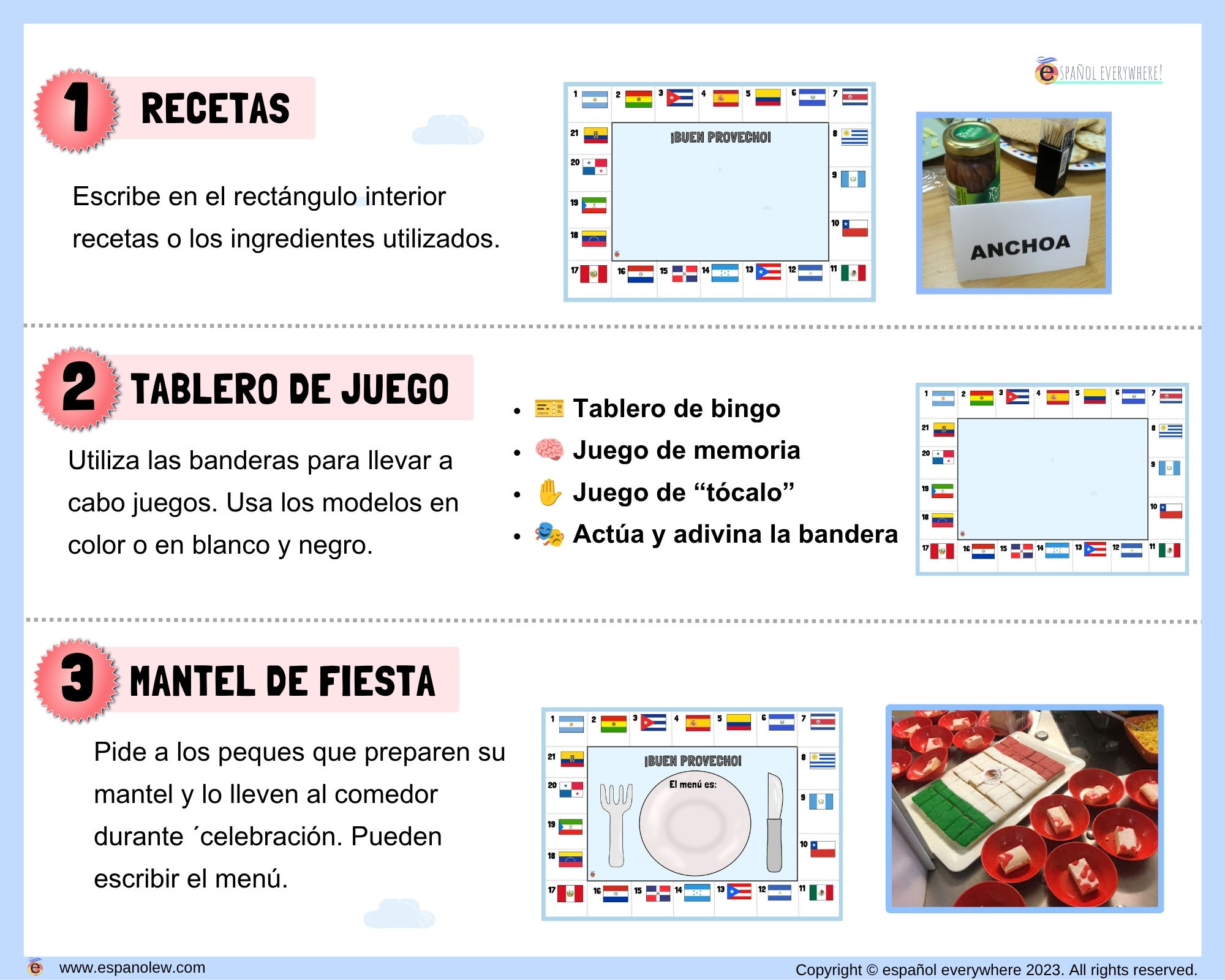 Actividades Cultura Española e Hispana Meriendas Culturales y Snacks del Mundo Hispano Países Hispanohablantes para Aula (Imprimible) (36)