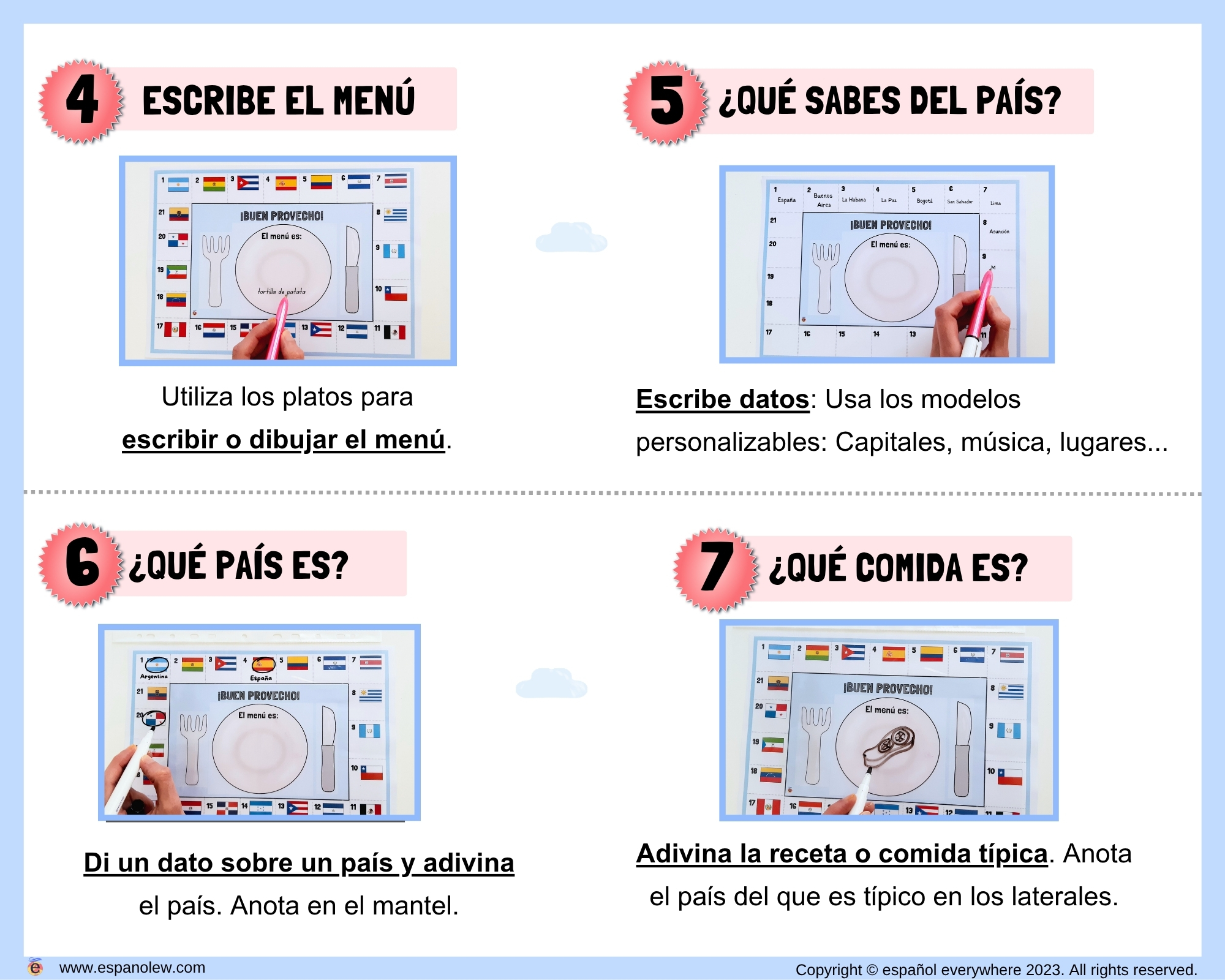 Actividades Cultura Española e Hispana Meriendas Culturales y Snacks del Mundo Hispano Países Hispanohablantes para Aula (Imprimible) (37)