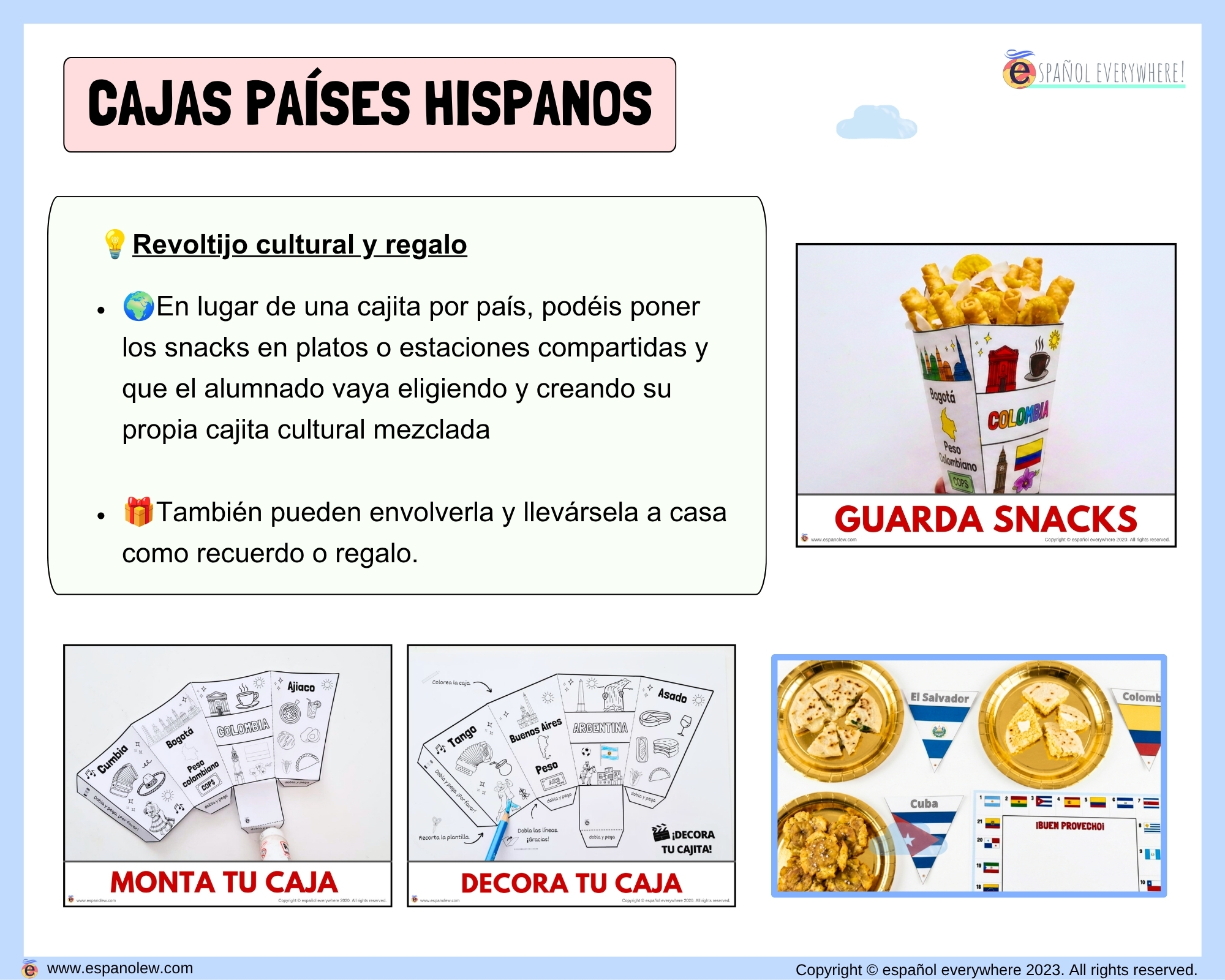 Actividades Cultura Española e Hispana Meriendas Culturales y Snacks del Mundo Hispano Países Hispanohablantes para Aula (Imprimible) (5)
