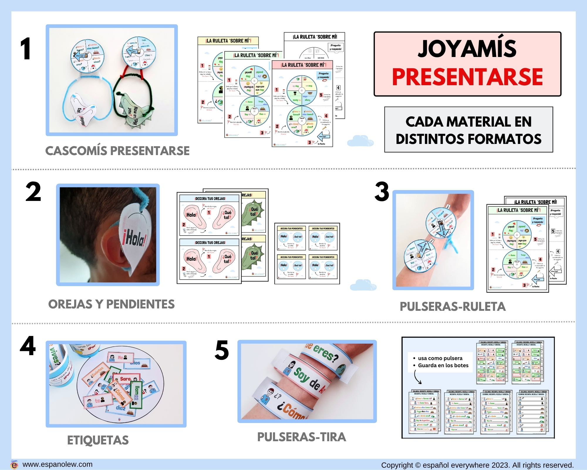 Actividades y juegos para presentarse. Vuelta al cole. Español para niños (2)