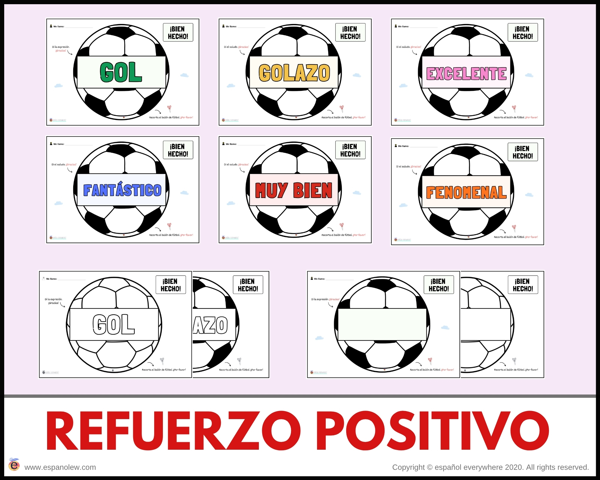 Materiales de fútbol para la clase de español ELE en Primaria Expresión oral, vocabulario, gramática, conjugación de verbos, países hispanohablantes, Mundial y actividades manipulativas (103)