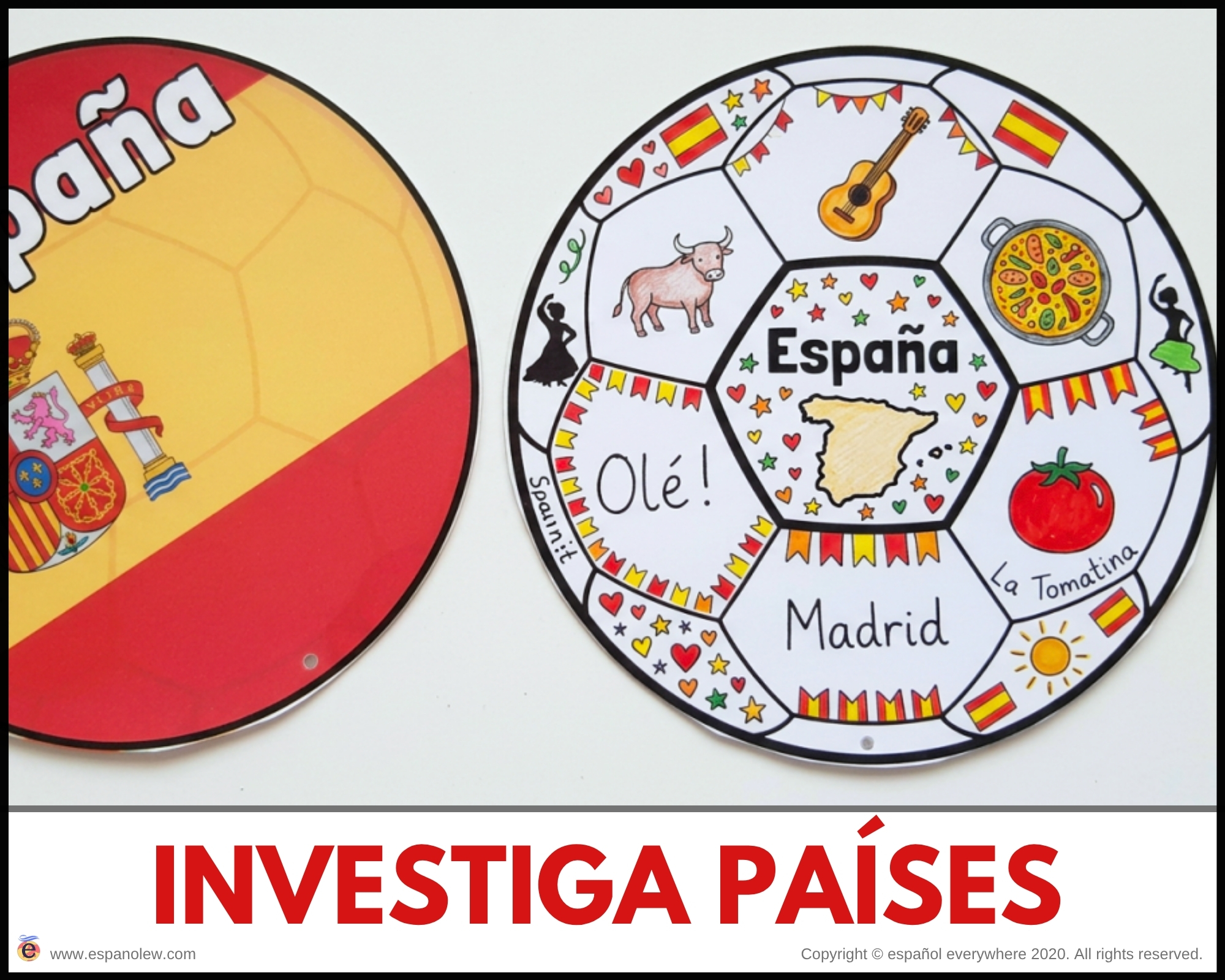 Materiales de fútbol para la clase de español ELE en Primaria Expresión oral, vocabulario, gramática, conjugación de verbos, países hispanohablantes, Mundial y actividades manipulativas (118)
