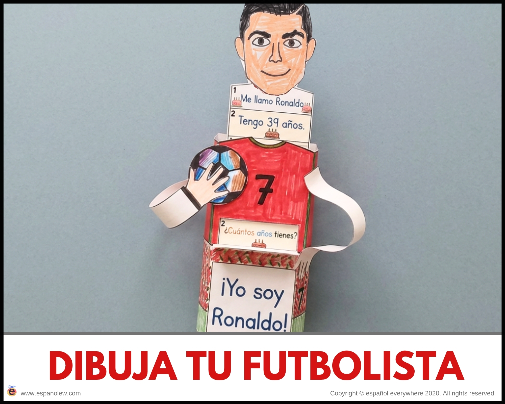 Materiales de fútbol para la clase de español ELE en Primaria Expresión oral, vocabulario, gramática, conjugación de verbos, países hispanohablantes, Mundial y actividades manipulativas (134)