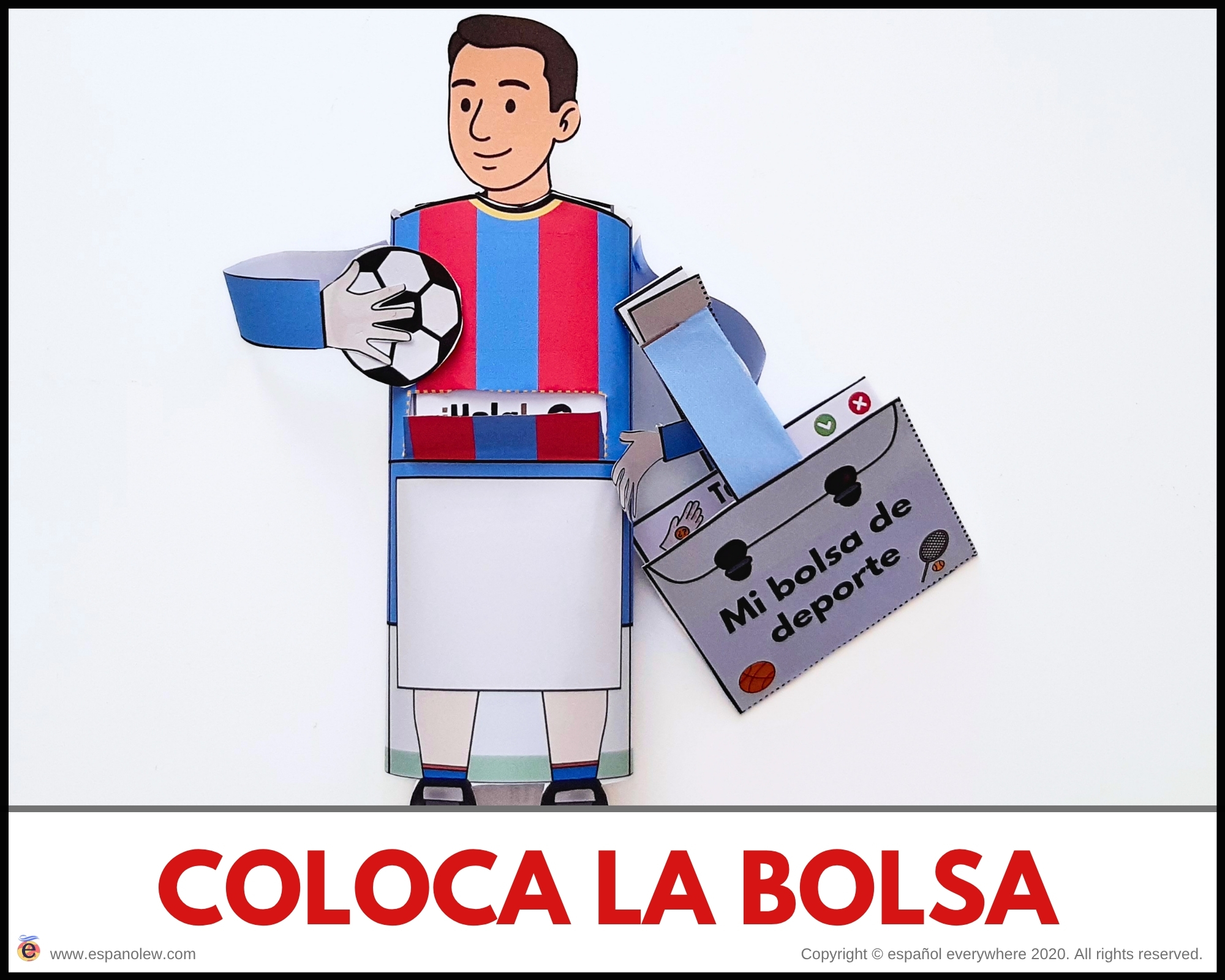 Materiales de fútbol para la clase de español ELE en Primaria Expresión oral, vocabulario, gramática, conjugación de verbos, países hispanohablantes, Mundial y actividades manipulativas (140)