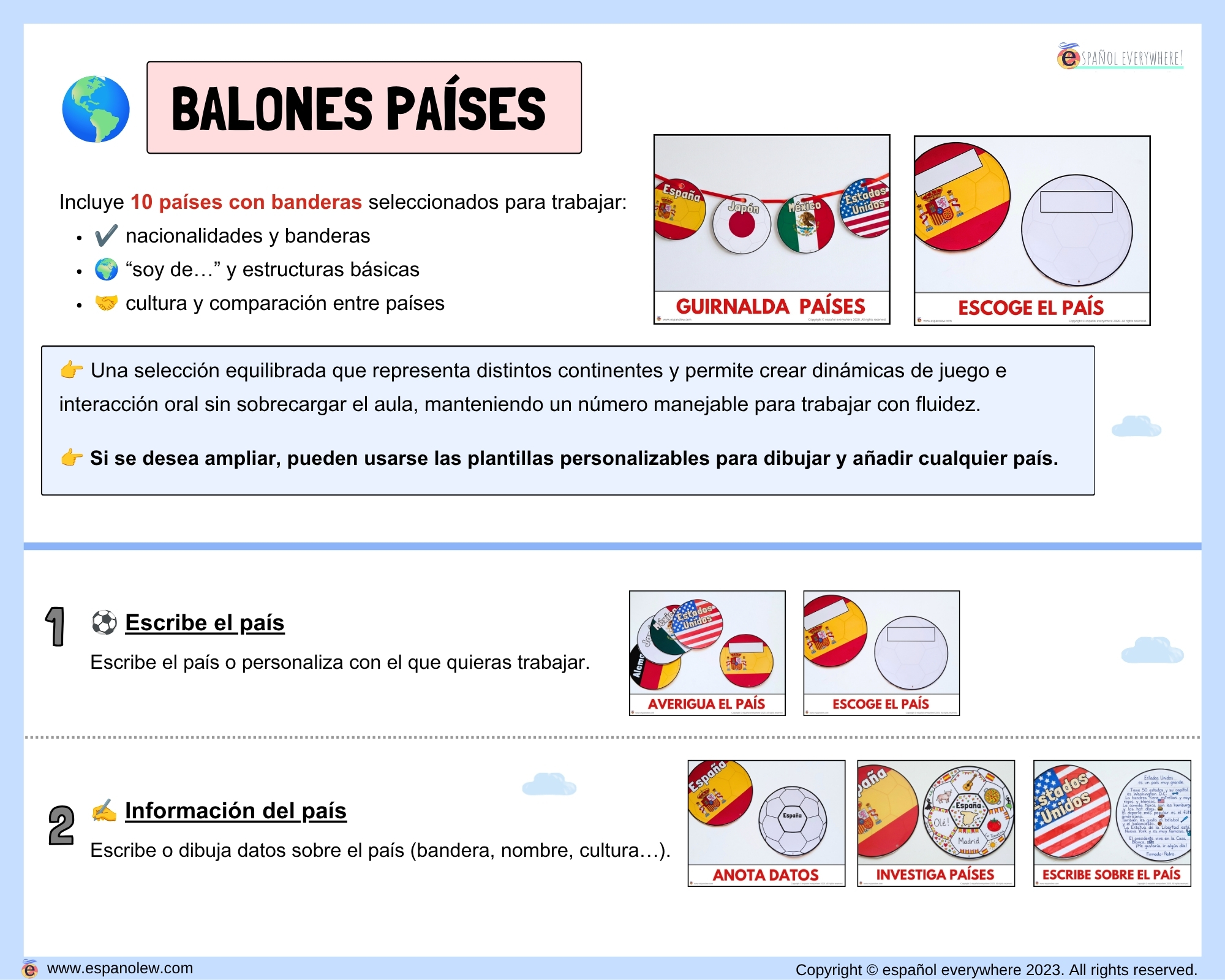 Materiales de fútbol para la clase de español ELE en Primaria Expresión oral, vocabulario, gramática, conjugación de verbos, países hispanohablantes, Mundial y actividades manipulativas (26)