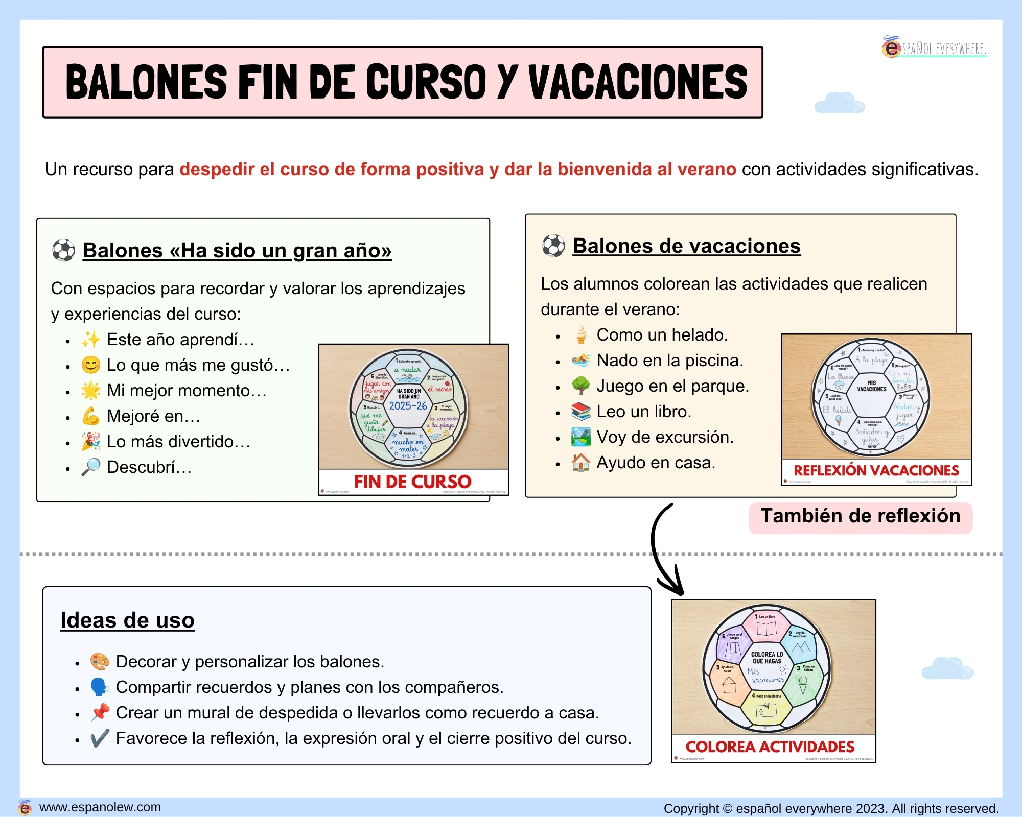 Materiales de fútbol para la clase de español ELE en Primaria Expresión oral, vocabulario, gramática, conjugación de verbos, países hispanohablantes, Mundial y actividades manipulativas (30)