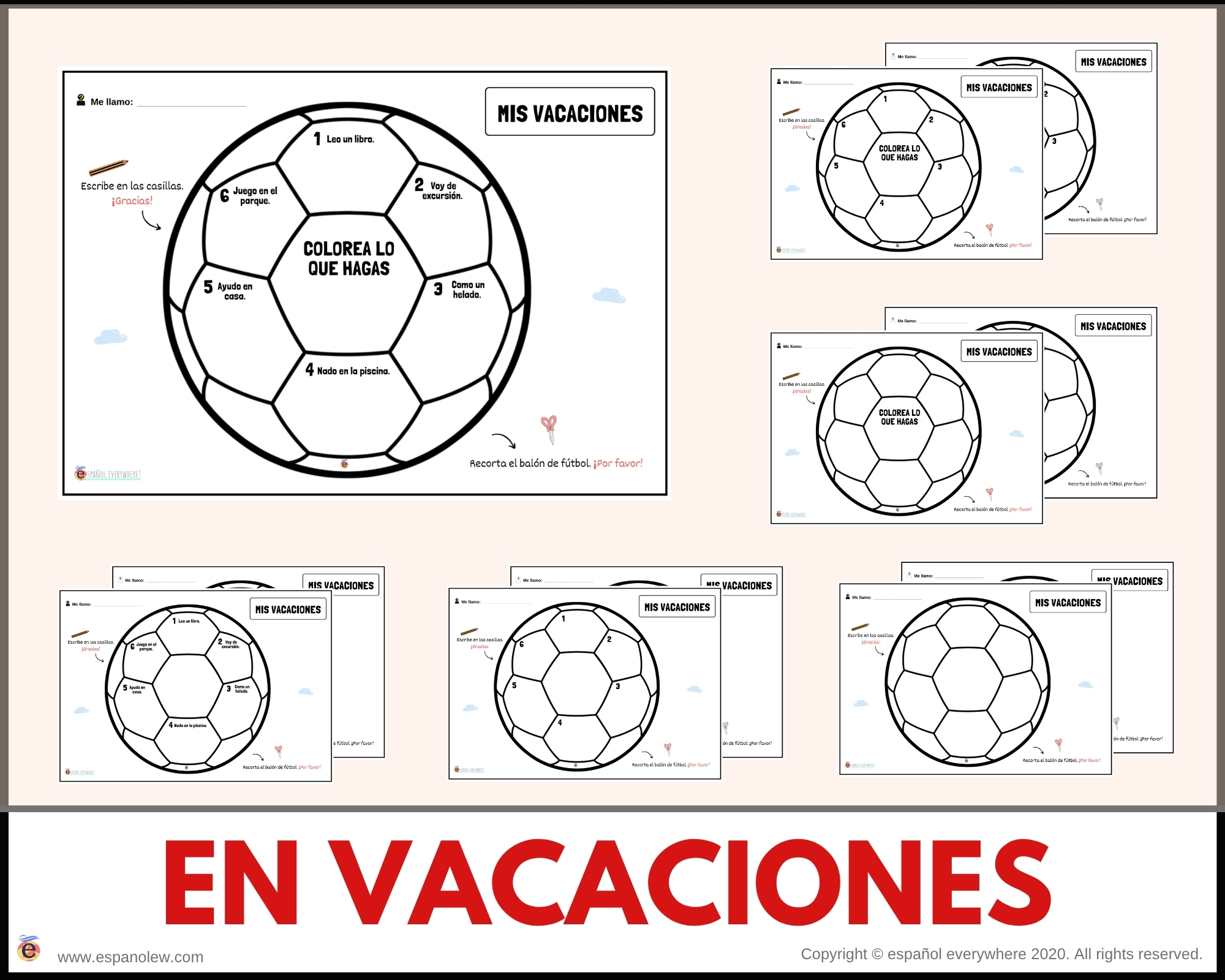 Materiales de fútbol para la clase de español ELE en Primaria Expresión oral, vocabulario, gramática, conjugación de verbos, países hispanohablantes, Mundial y actividades manipulativas (59)