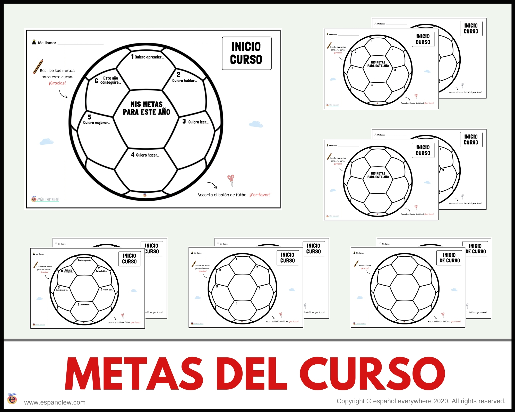 Materiales de fútbol para la clase de español ELE en Primaria Expresión oral, vocabulario, gramática, conjugación de verbos, países hispanohablantes, Mundial y actividades manipulativas (61)