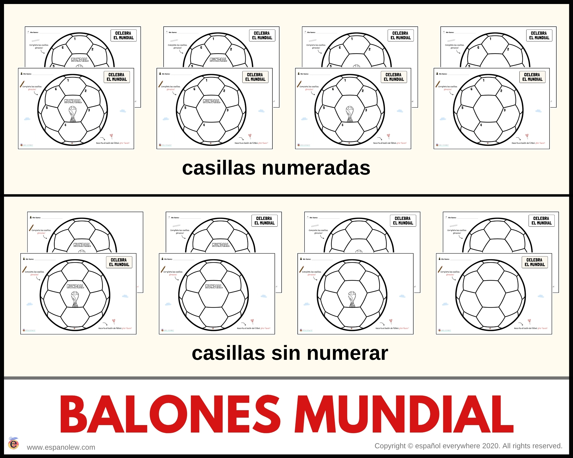 Materiales de fútbol para la clase de español ELE en Primaria Expresión oral, vocabulario, gramática, conjugación de verbos, países hispanohablantes, Mundial y actividades manipulativas (67)