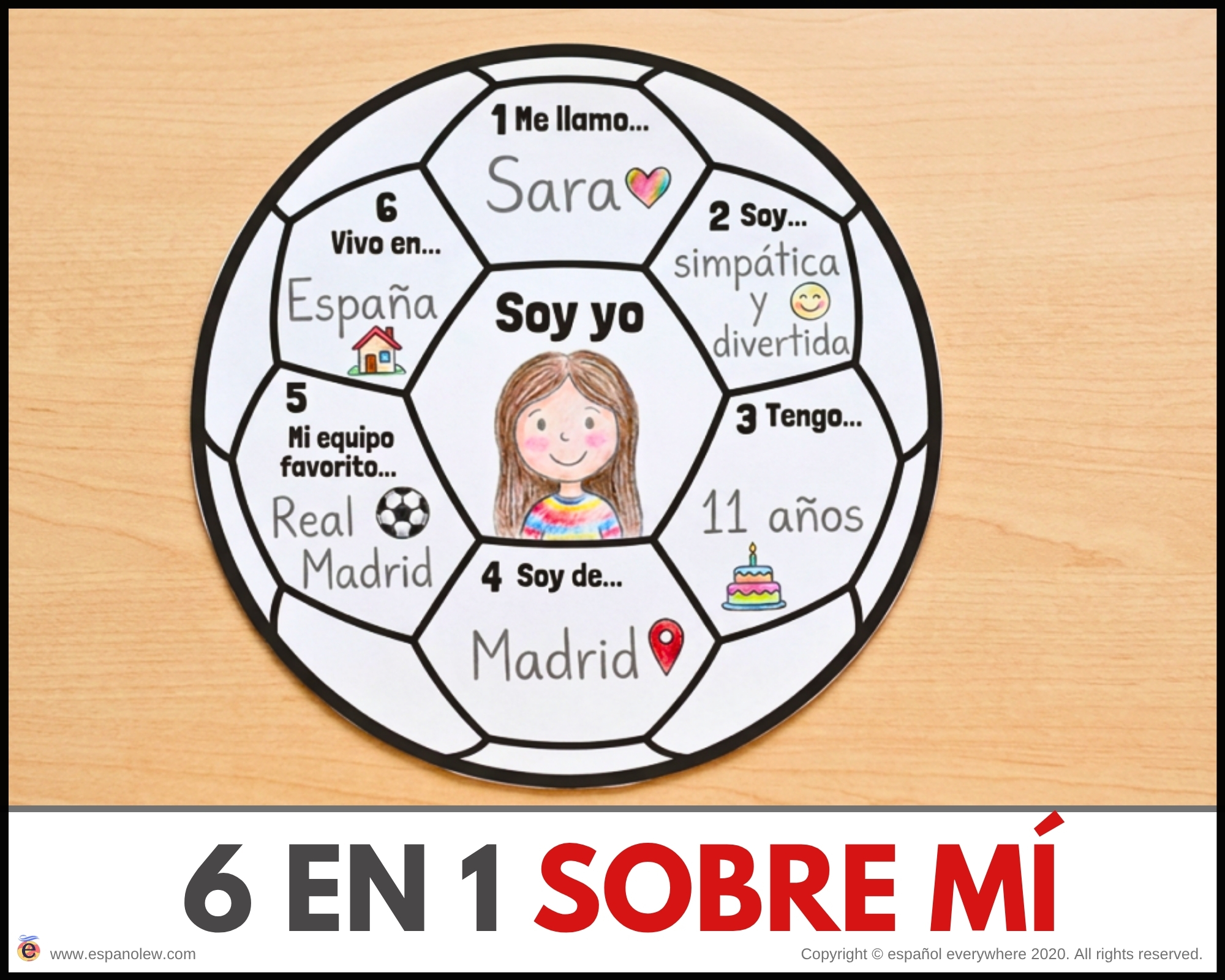Materiales de fútbol para la clase de español ELE en Primaria Expresión oral, vocabulario, gramática, conjugación de verbos, países hispanohablantes, Mundial y actividades manipulativas (70)