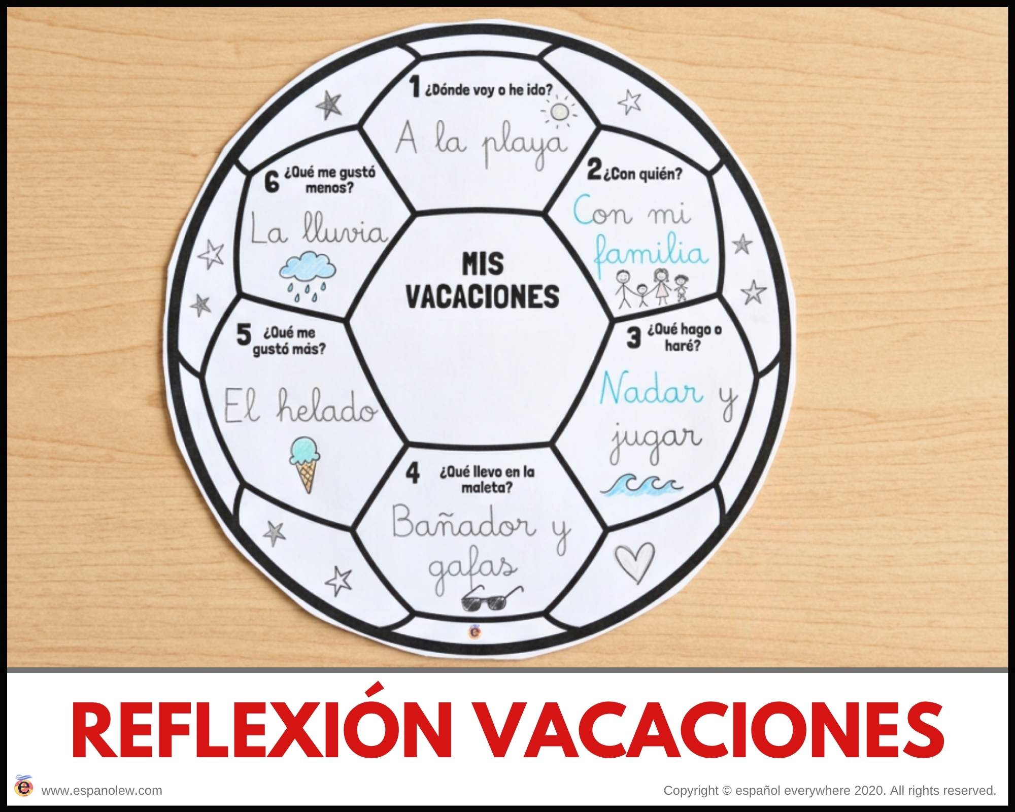 Materiales de fútbol para la clase de español ELE en Primaria Expresión oral, vocabulario, gramática, conjugación de verbos, países hispanohablantes, Mundial y actividades manipulativas (81)